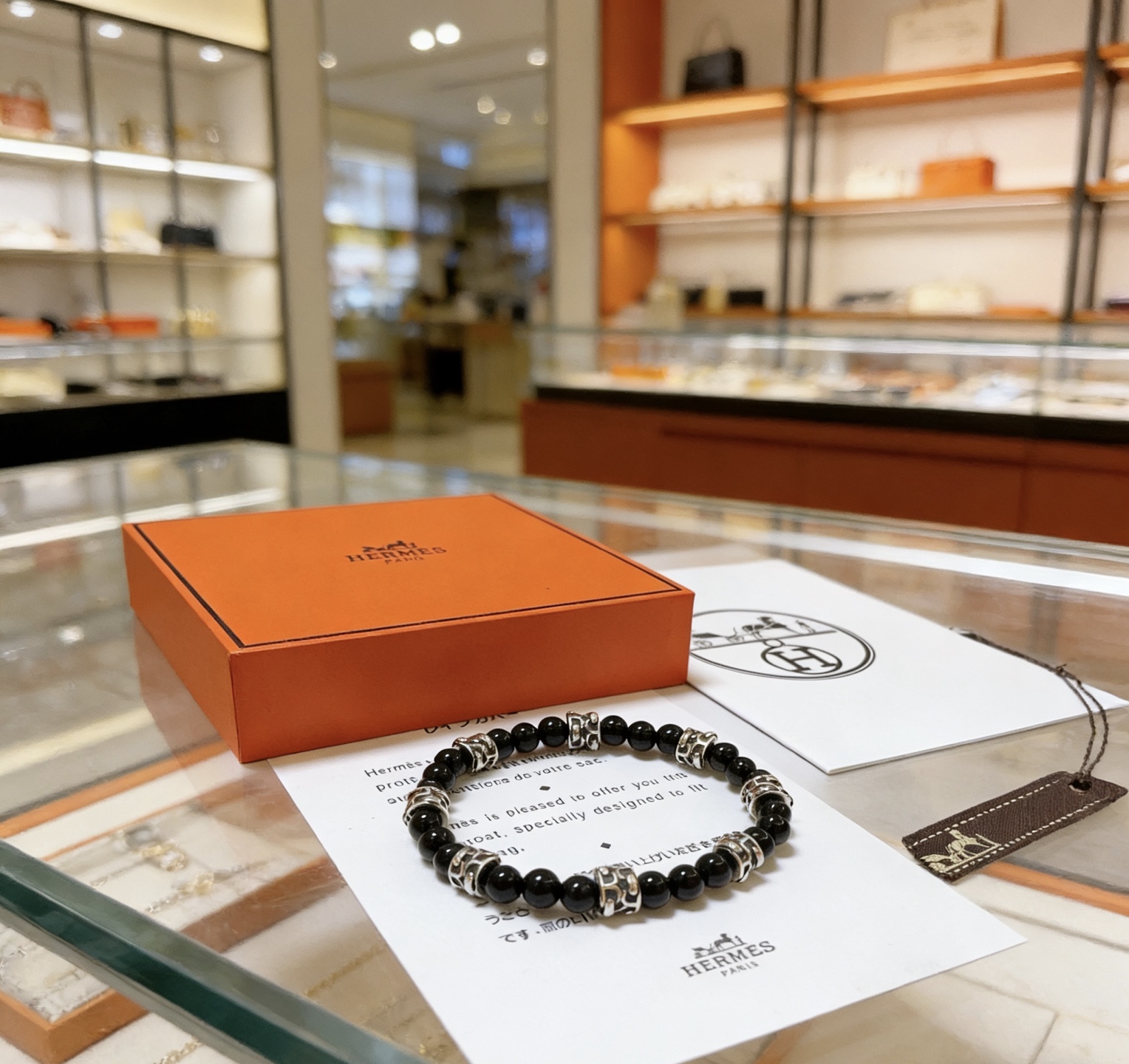 Hermès 新品发布 Hermas爱马仕手链 奢华爱马仕手串 黑玛瑙手链 最新款全件串珠手链档次更高 Anger Forest系列H 爱马仕手链