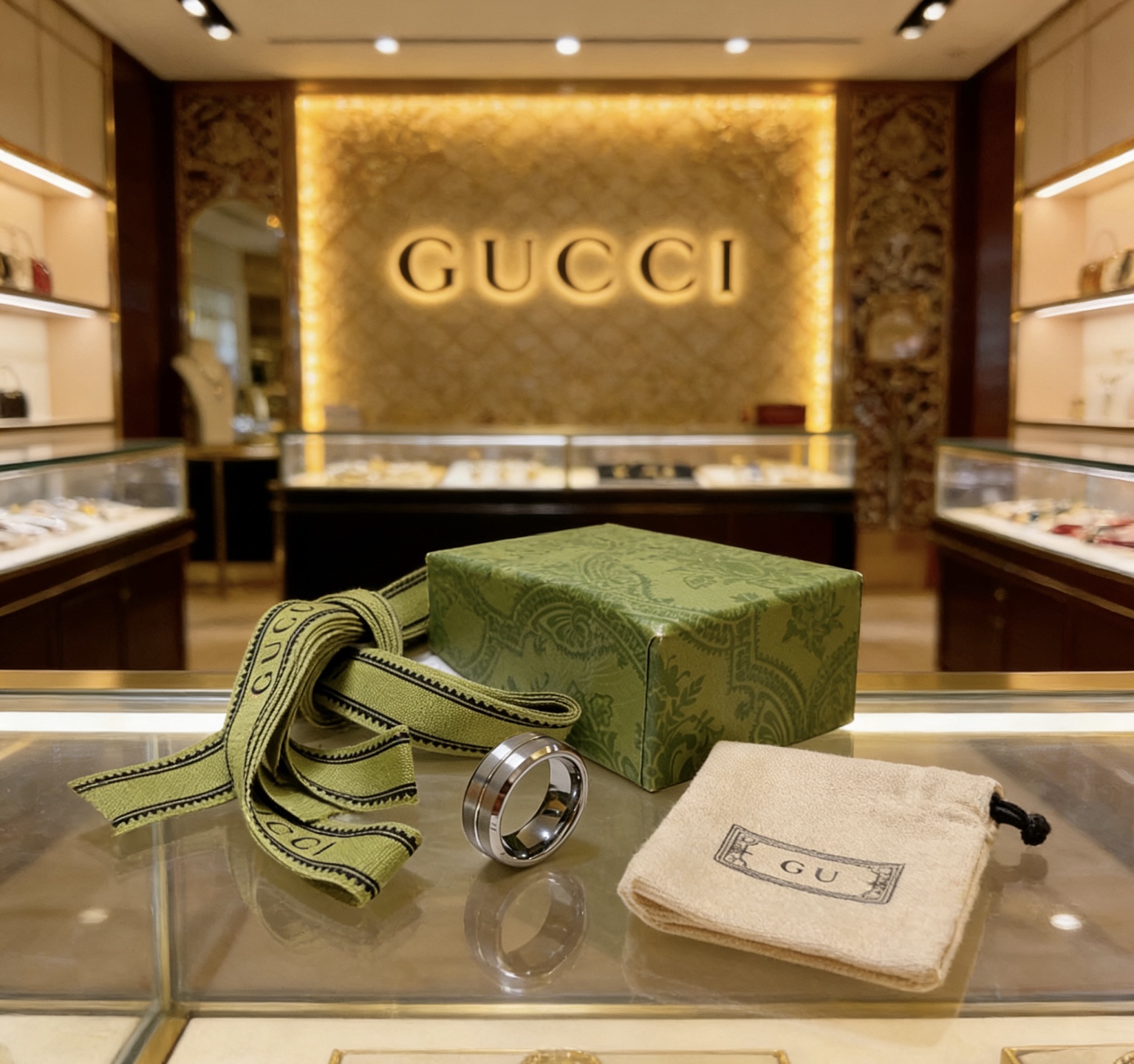 Gucci 𝐆𝐮𝐜𝐜𝐢古驰戒指最新款K金戒指款式档次更高 Anger Forest系列双G纯手工制作工艺 古驰戒指