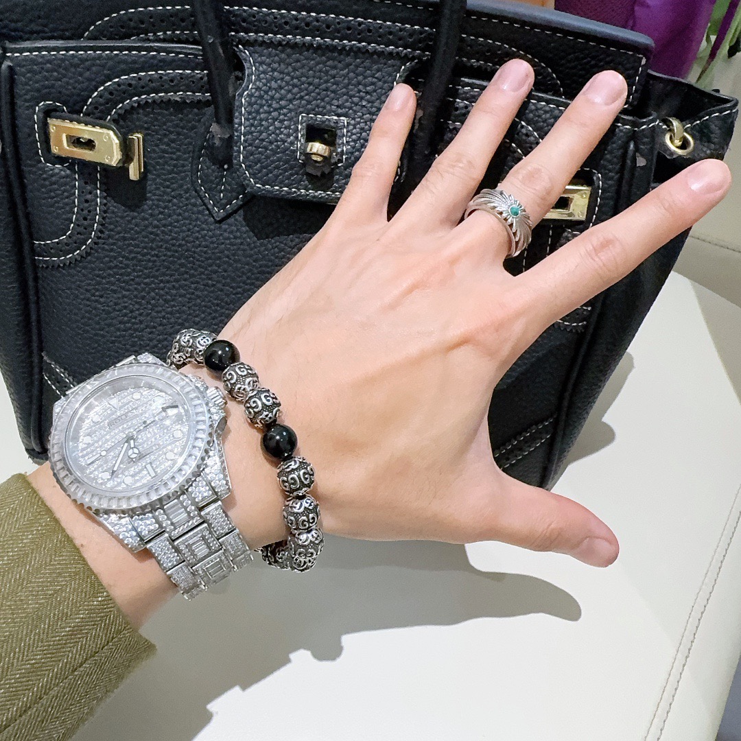 Gucci 新品发布 𝐆𝐮𝐜𝐜𝐢古驰手链 最新款全件穿珠手链 银档次更高 Anger Forest系列双g手链