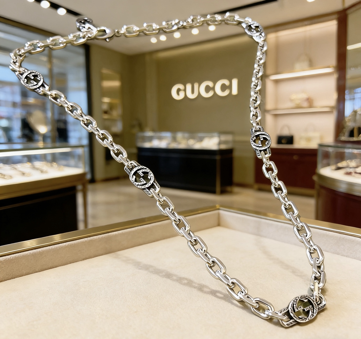 Gucci 奢华款𝐆𝐮𝐜𝐜𝐢古驰项链最新款链条档次更高