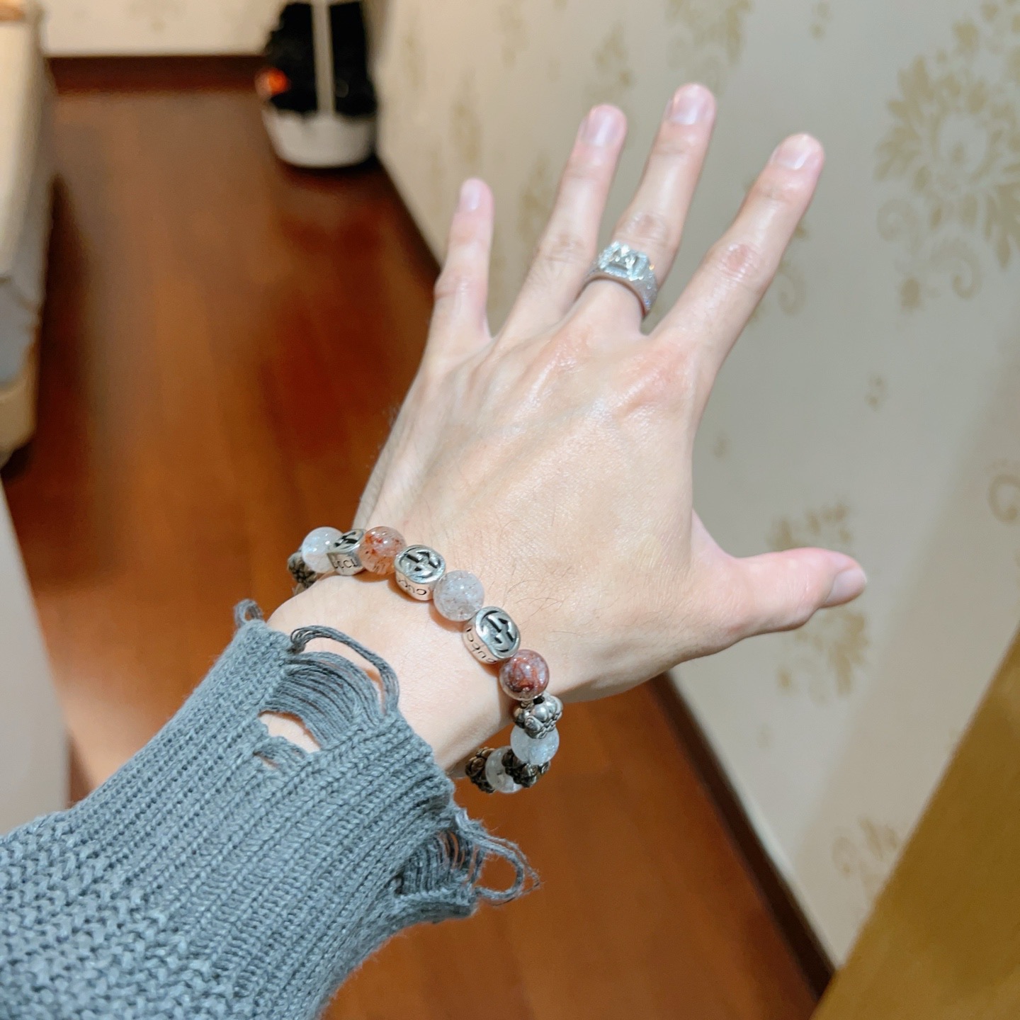 Gucci 新品发布𝐆𝐮𝐜𝐜𝐢古驰手链 最新款天然紫发晶手链档次更高 Anger Forest系列双g手链