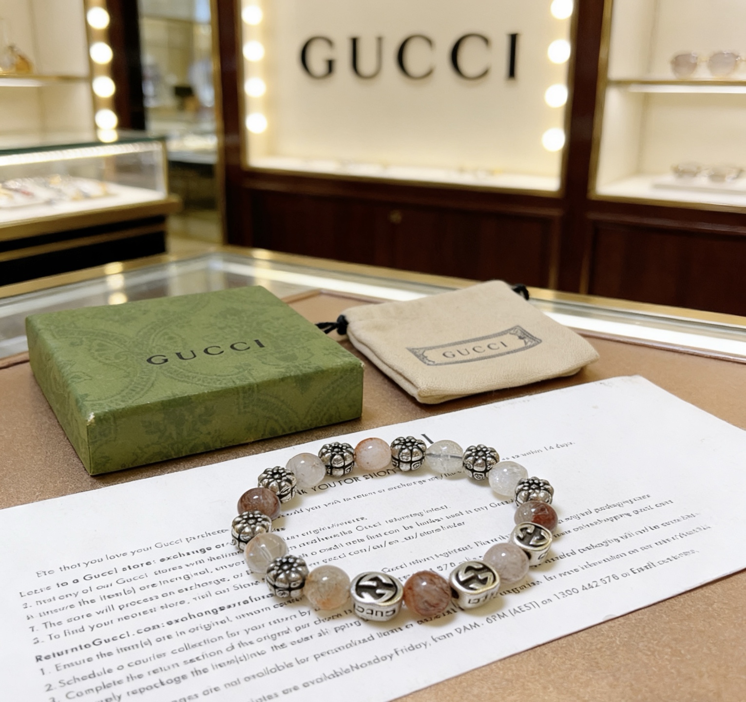Gucci 新品发布𝐆𝐮𝐜𝐜𝐢古驰手链 最新款天然紫发晶手链档次更高 Anger Forest系列双g手链