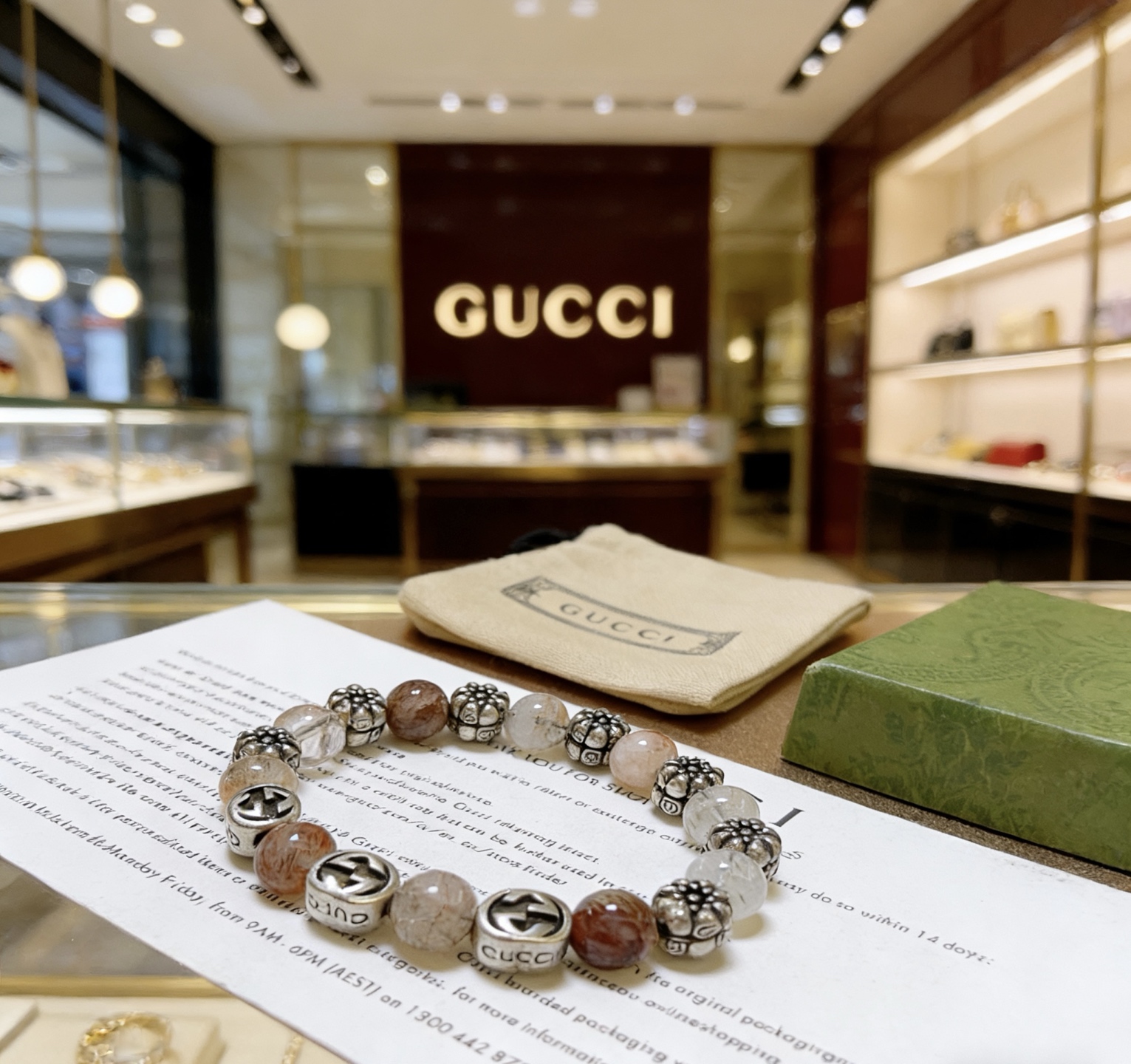Gucci 新品发布𝐆𝐮𝐜𝐜𝐢古驰手链 最新款天然紫发晶手链档次更高 Anger Forest系列双g手链