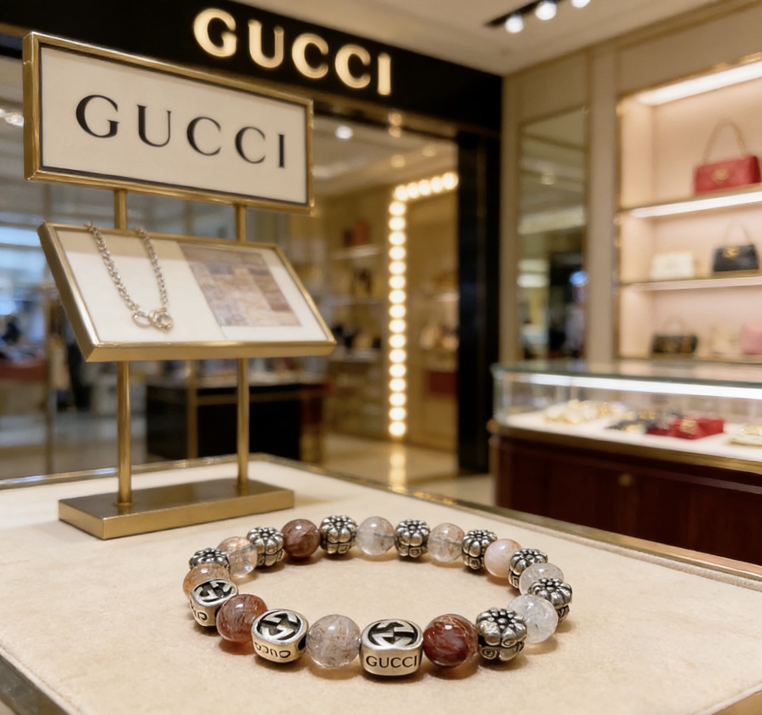 Gucci 新品发布𝐆𝐮𝐜𝐜𝐢古驰手链 最新款天然紫发晶手链档次更高 Anger Forest系列双g手链
