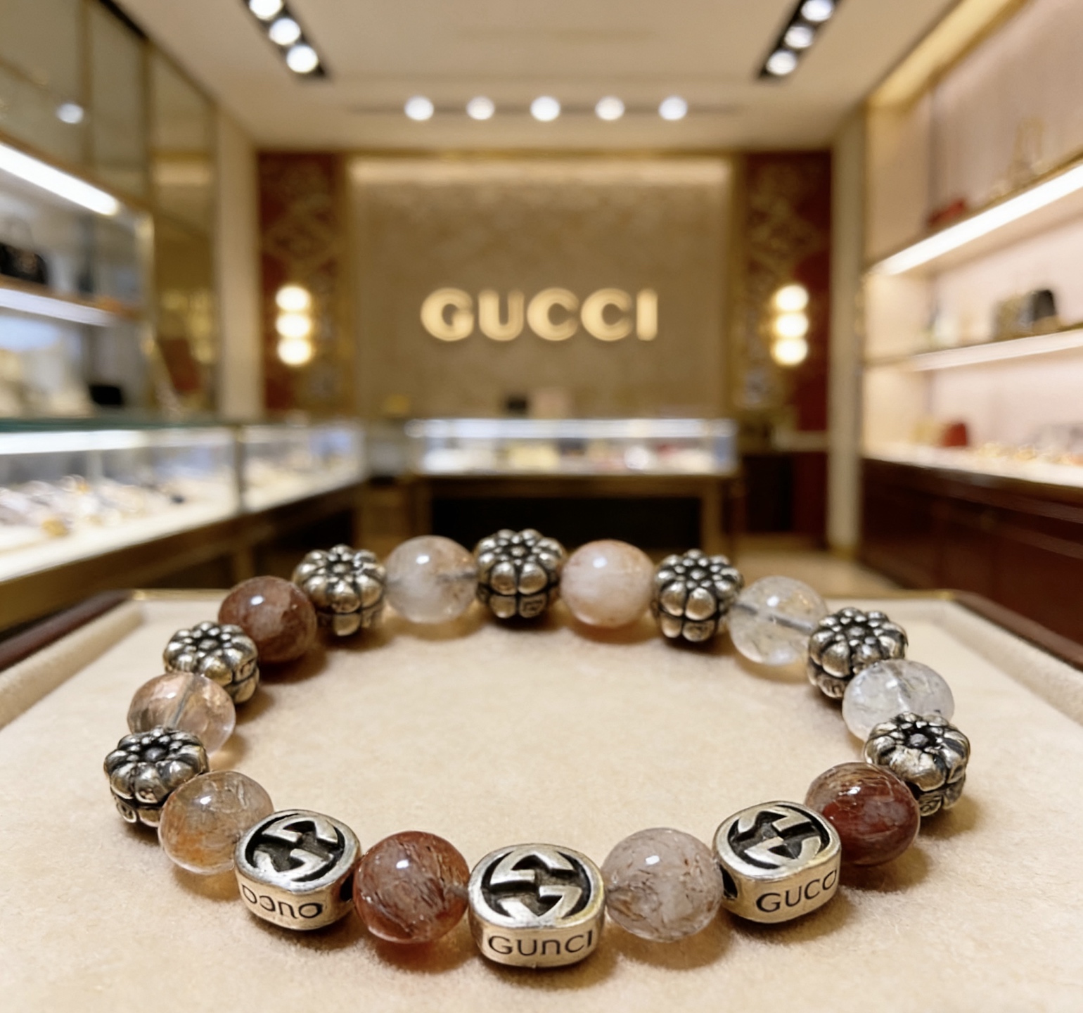 Gucci 新品发布𝐆𝐮𝐜𝐜𝐢古驰手链 最新款天然紫发晶手链档次更高 Anger Forest系列双g手链