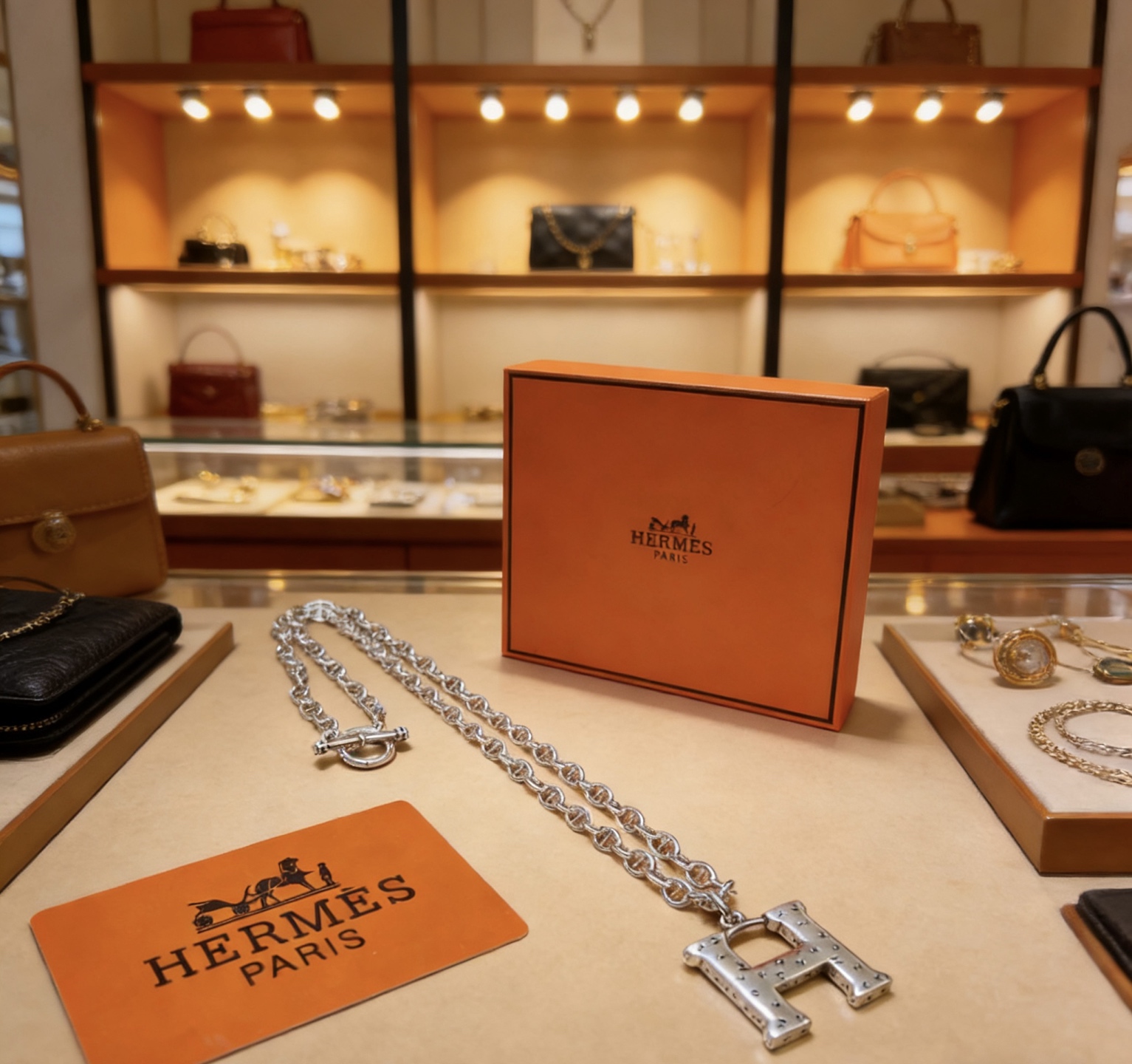 Hermès 爱马仕项链 猪鼻子项链系列首饰 进口定制.高端链条 搭配 新品 简单 火 设计独特 前卫 男女 款