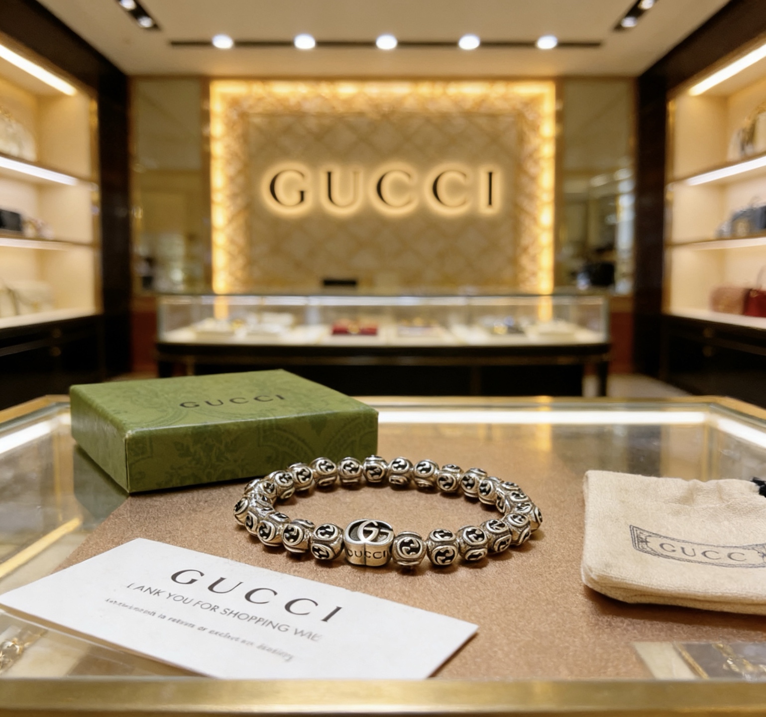 Gucci 𝐆𝐮𝐜𝐜𝐢古驰手链 最新款手链档次更高 Anger Forest系列双g手链