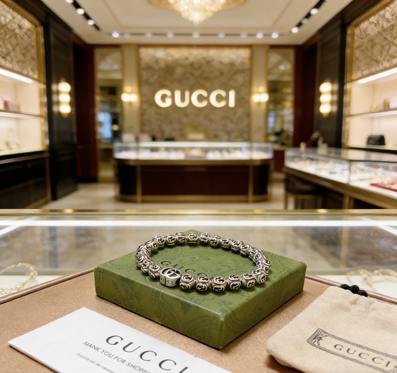 Gucci 𝐆𝐮𝐜𝐜𝐢古驰手链 最新款手链档次更高 Anger Forest系列双g手链