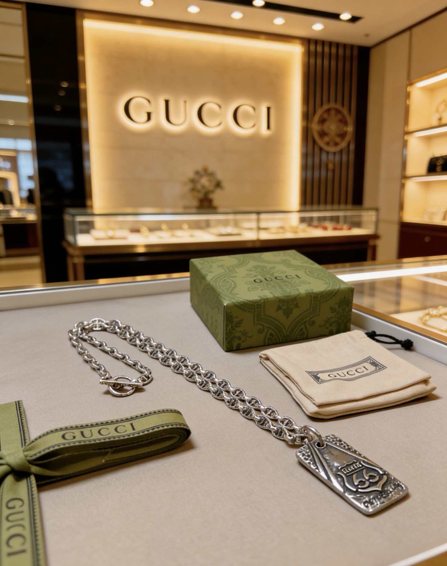 Gucci 𝐆𝐮𝐜𝐜𝐢古驰项链最新款链条档次更高