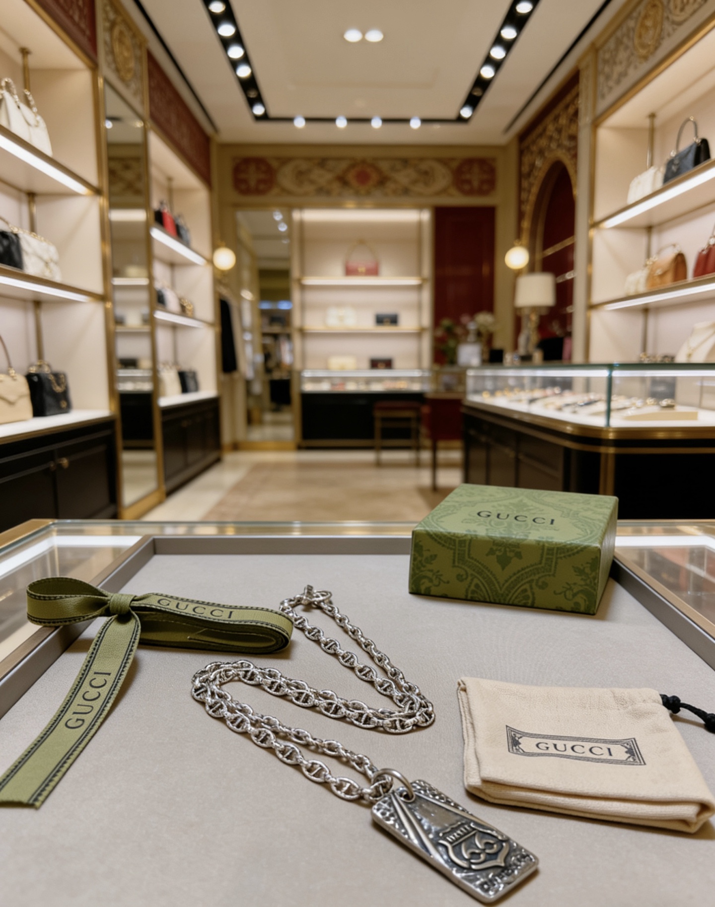 Gucci 𝐆𝐮𝐜𝐜𝐢古驰项链最新款链条档次更高