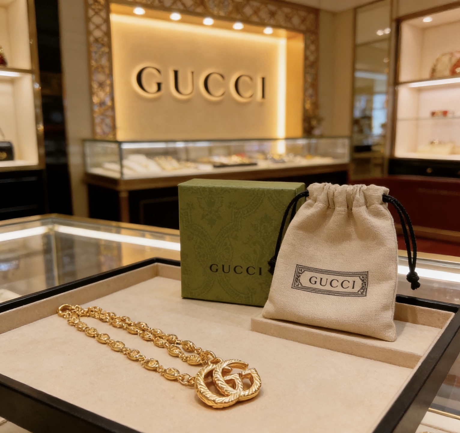 Gucci 𝐆𝐮𝐜𝐜𝐢古驰项链最新款链条档次更高