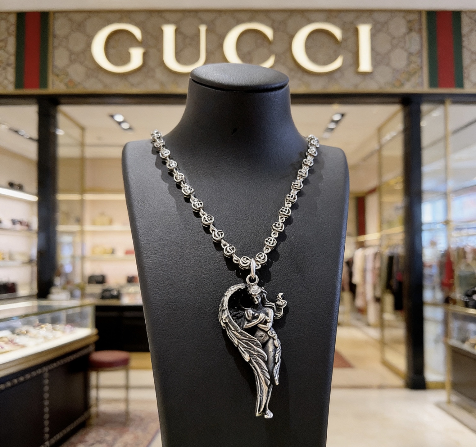 Gucci 新品发布 𝐆𝐮𝐜𝐜𝐢古驰项链最新款链条档次更高 Anger Forest系列双G 款设计理念项链系列 银项链