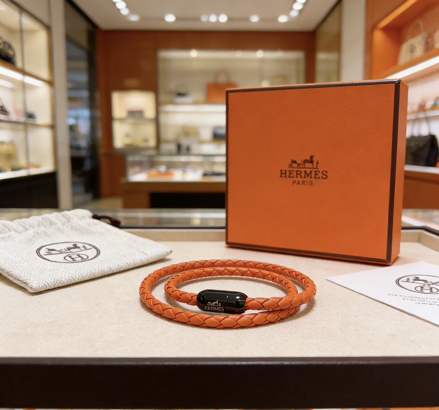 Hermès 新款Hermes爱马仕手链编织手绳加厚版 黄金版