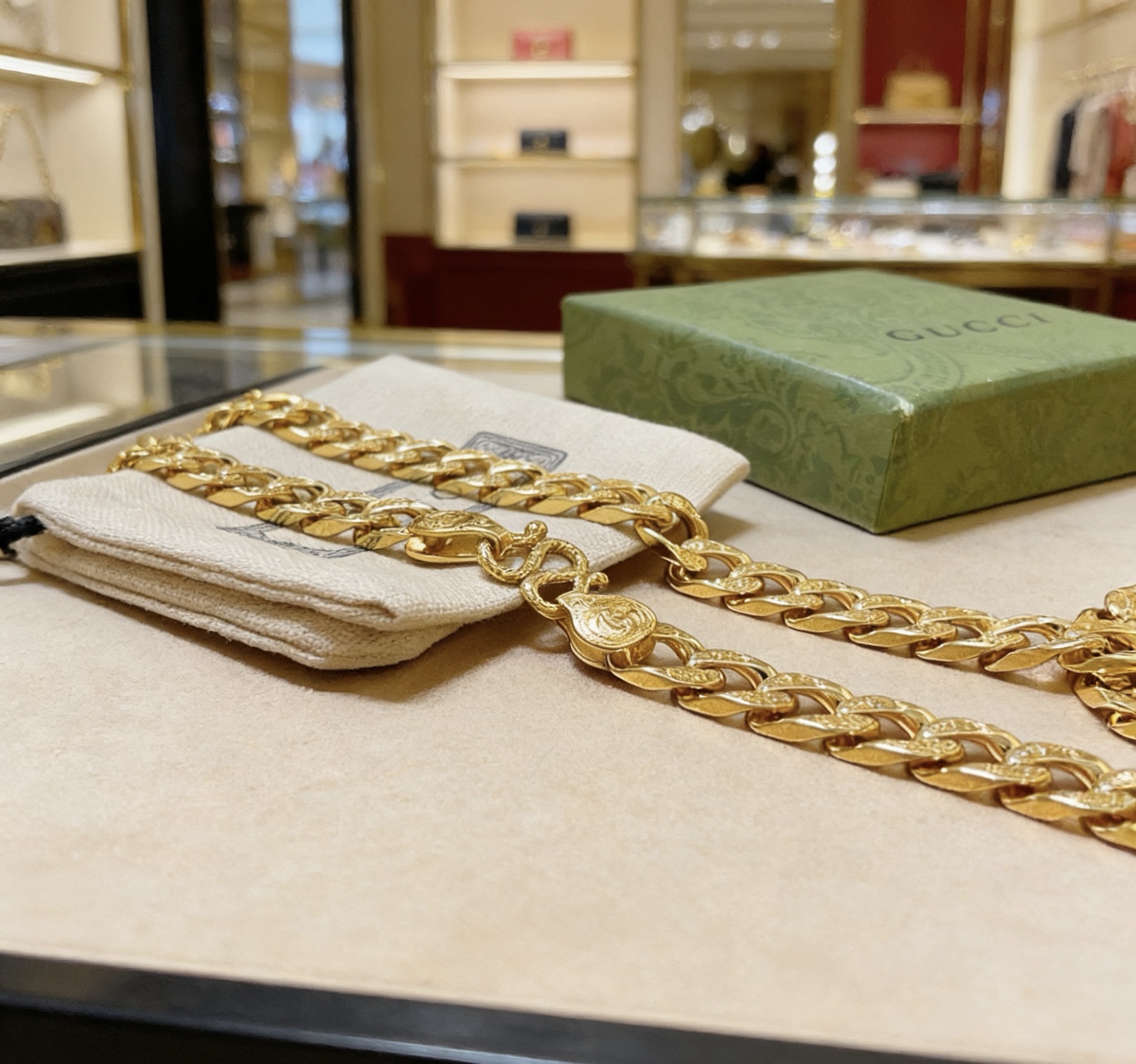 Gucci 𝐆𝐮𝐜𝐜𝐢古驰项链最新款链条档次更高 Anger Forest系列双G古驰项链 高端货 不氧化不退色
