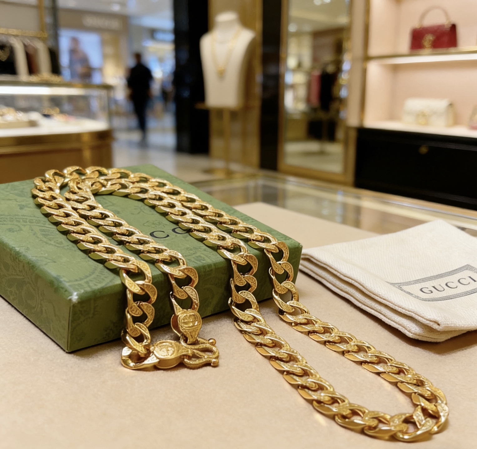 Gucci 𝐆𝐮𝐜𝐜𝐢古驰项链最新款链条档次更高 Anger Forest系列双G古驰项链 高端货 不氧化不退色