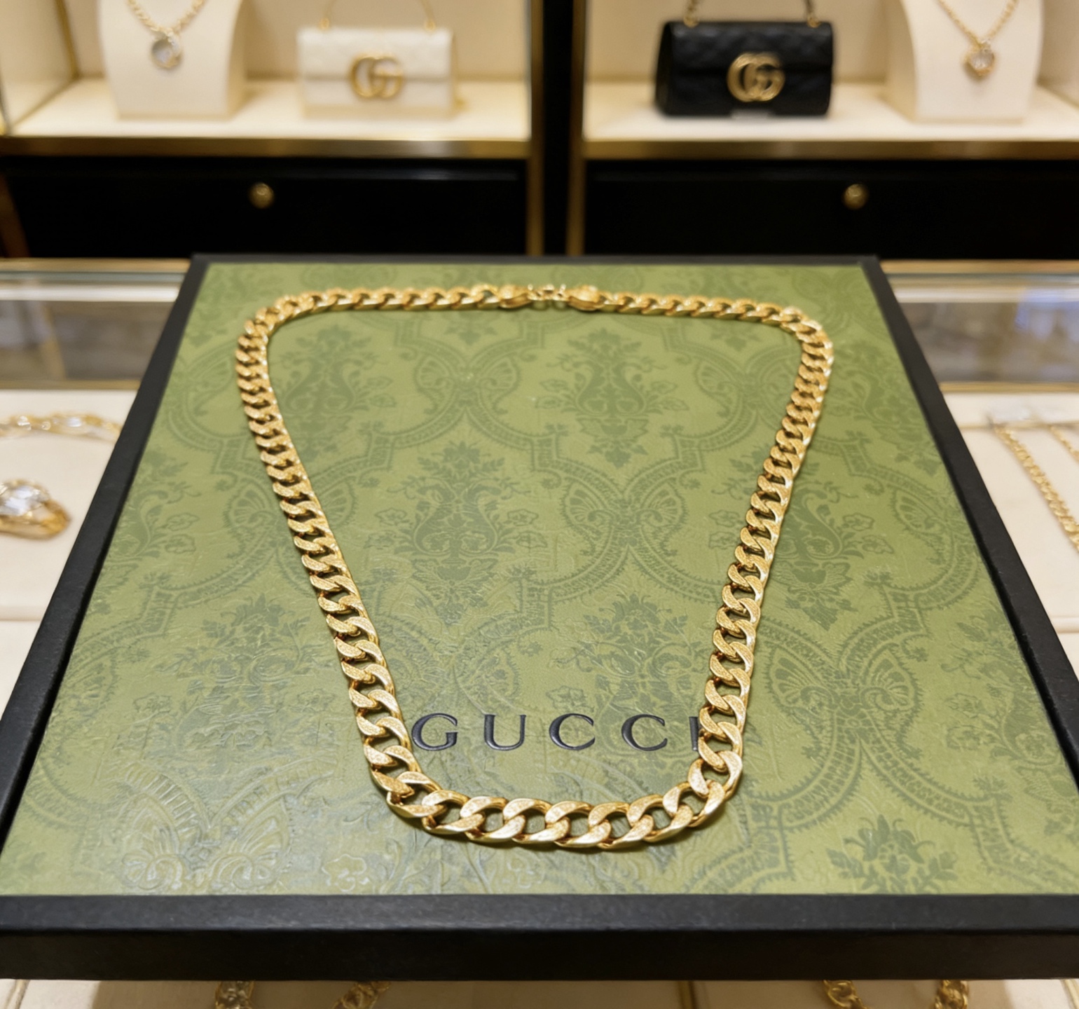 Gucci 𝐆𝐮𝐜𝐜𝐢古驰项链最新款链条档次更高 Anger Forest系列双G古驰项链 高端货 不氧化不退色