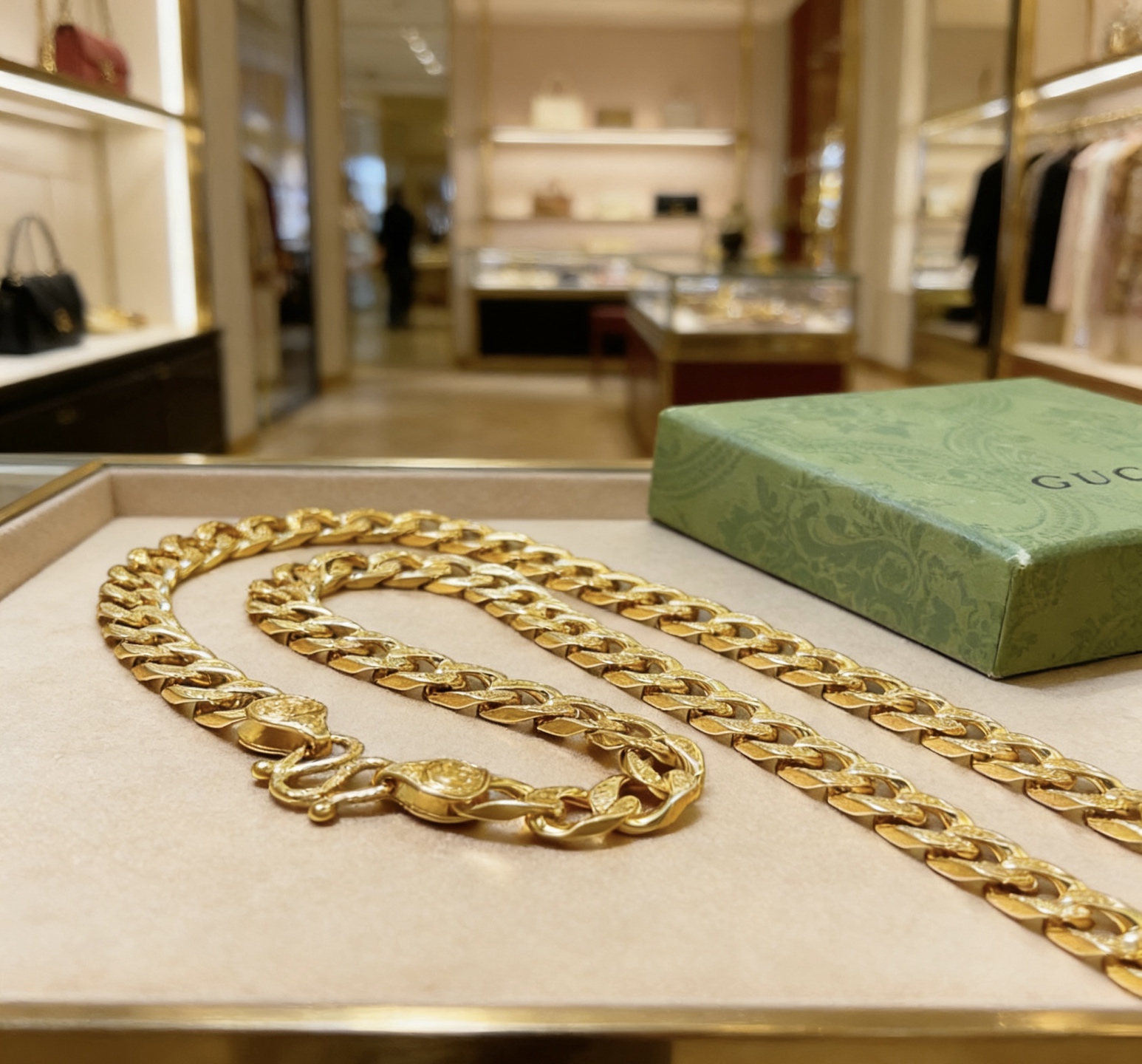 Gucci 𝐆𝐮𝐜𝐜𝐢古驰项链最新款链条档次更高 Anger Forest系列双G古驰项链 高端货 不氧化不退色