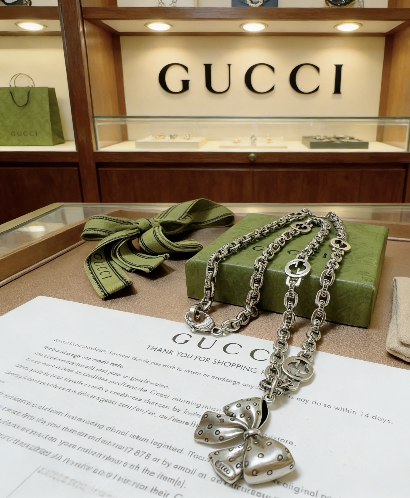 Gucci 新品发布 𝐆𝐮𝐜𝐜𝐢古驰项链最新款链条档次更高 Anger Forest系列双G 款艺术模型设计理念项链系列 银项链