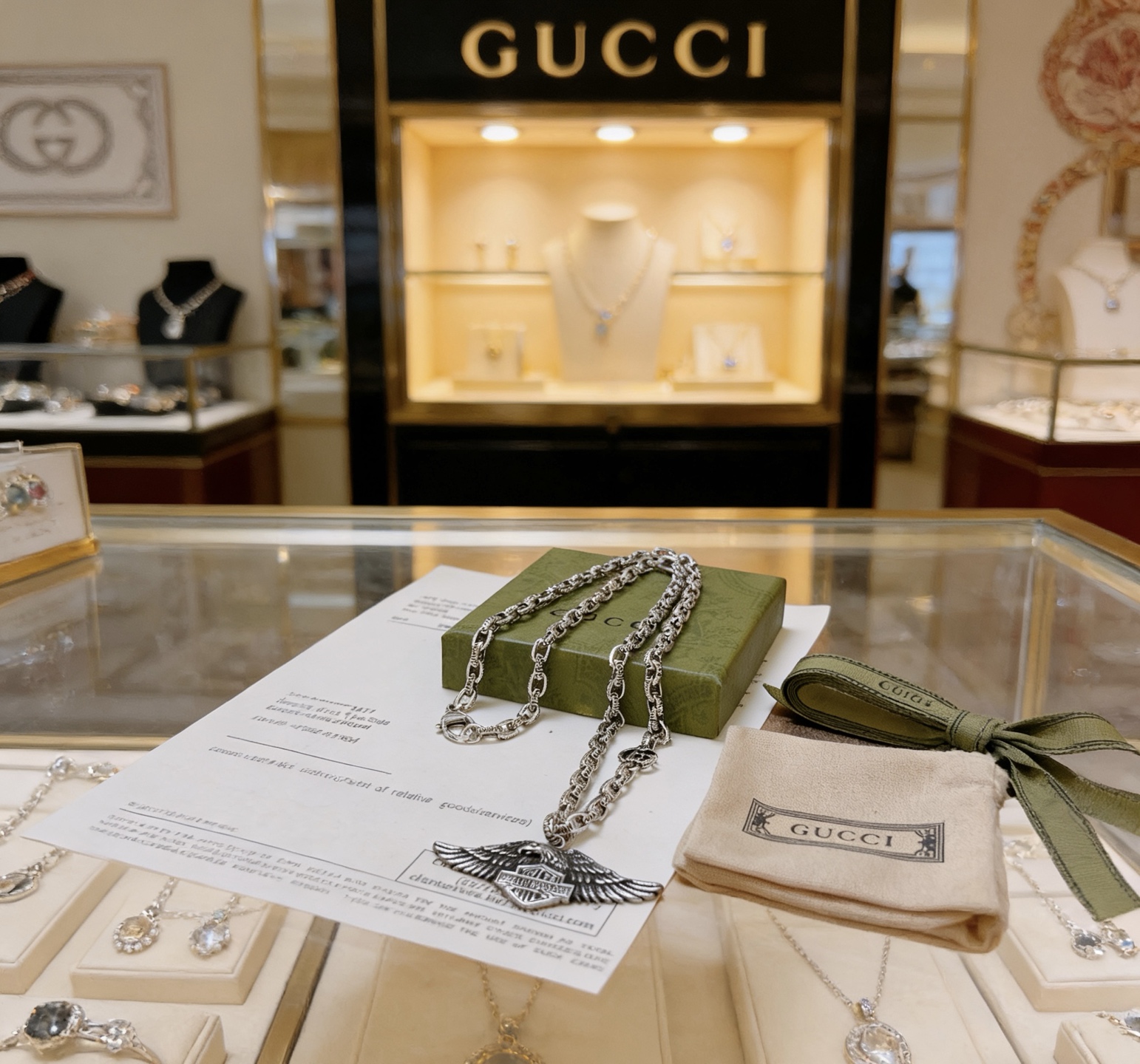 Gucci 𝐆𝐮𝐜𝐜𝐢古驰项链最新款链条档次更高
