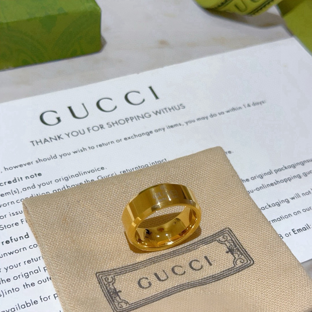 Gucci 𝐆𝐮𝐜𝐜𝐢古驰戒指最新款款式档次更高 Anger Forest系列v金质感双G纯手工制作工艺 古驰戒指