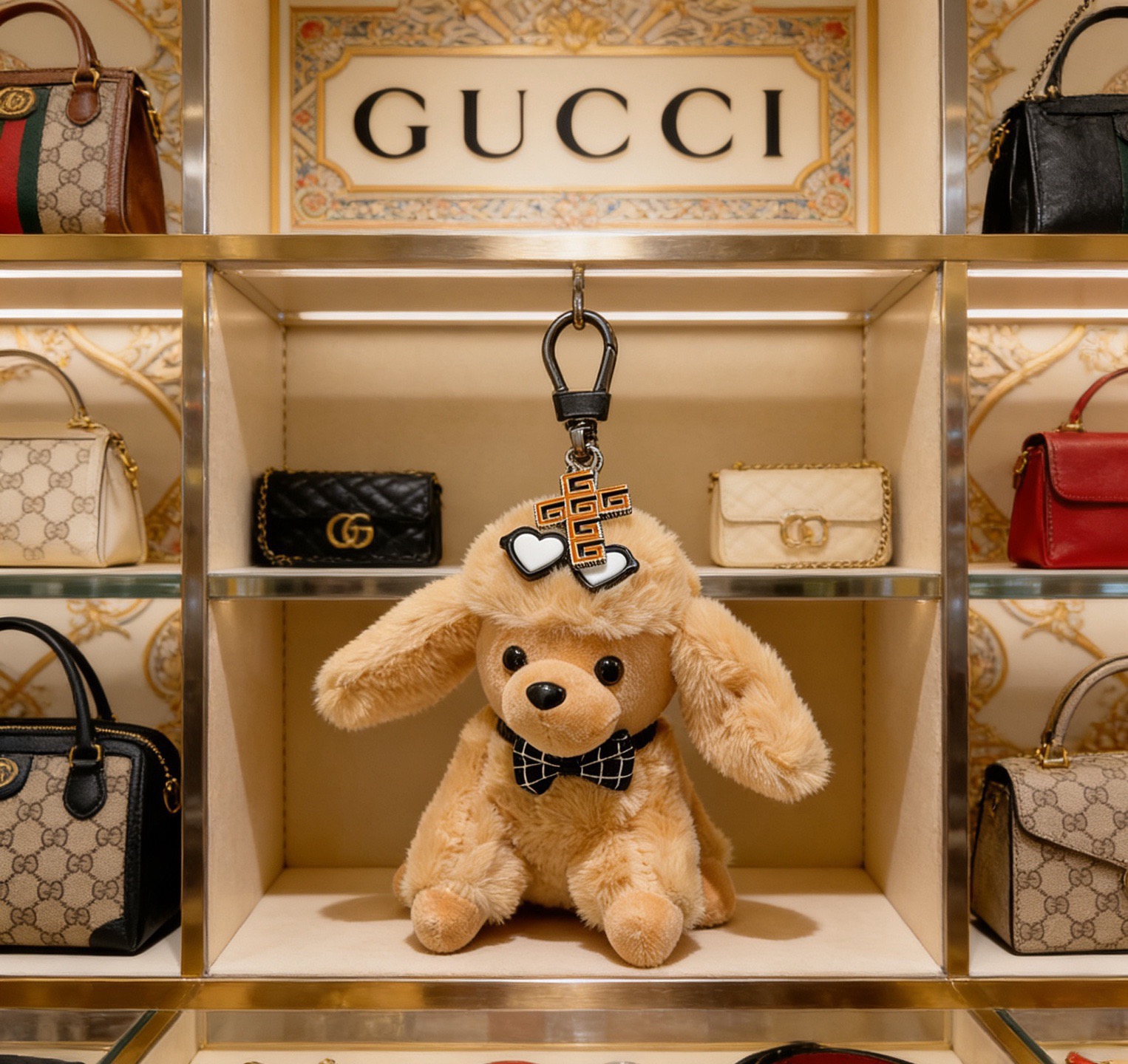 Gucci 2026款古驰 来袭 新品发布 𝐆𝐮𝐜𝐜𝐢古驰钥匙扣古驰包包扣 最新款包包挂饰档次更高 Anger Forest系列双G 款联名设计理念钥匙扣系列