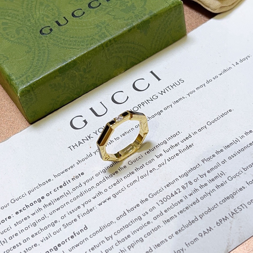 Gucci 𝐆𝐮𝐜𝐜𝐢古驰戒指最新款款式档次更高 Anger Forest系列双G纯手工制作工艺 古驰戒指