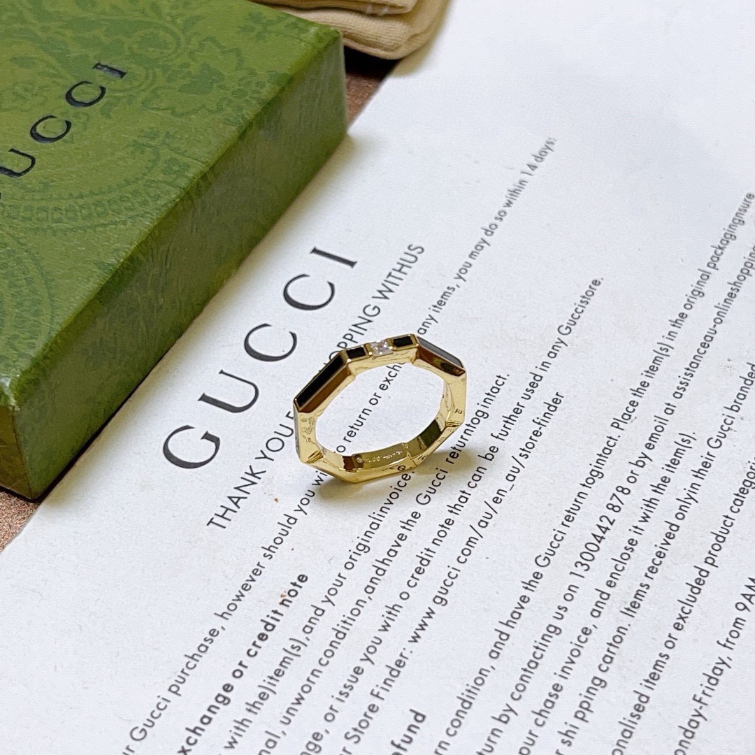 Gucci 𝐆𝐮𝐜𝐜𝐢古驰戒指最新款款式档次更高 Anger Forest系列双G纯手工制作工艺 古驰戒指