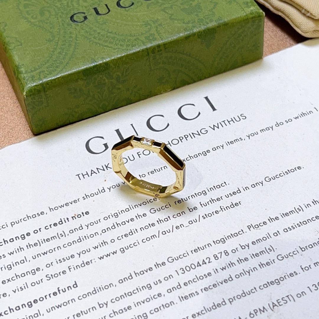 Gucci 𝐆𝐮𝐜𝐜𝐢古驰戒指最新款款式档次更高 Anger Forest系列双G纯手工制作工艺 古驰戒指