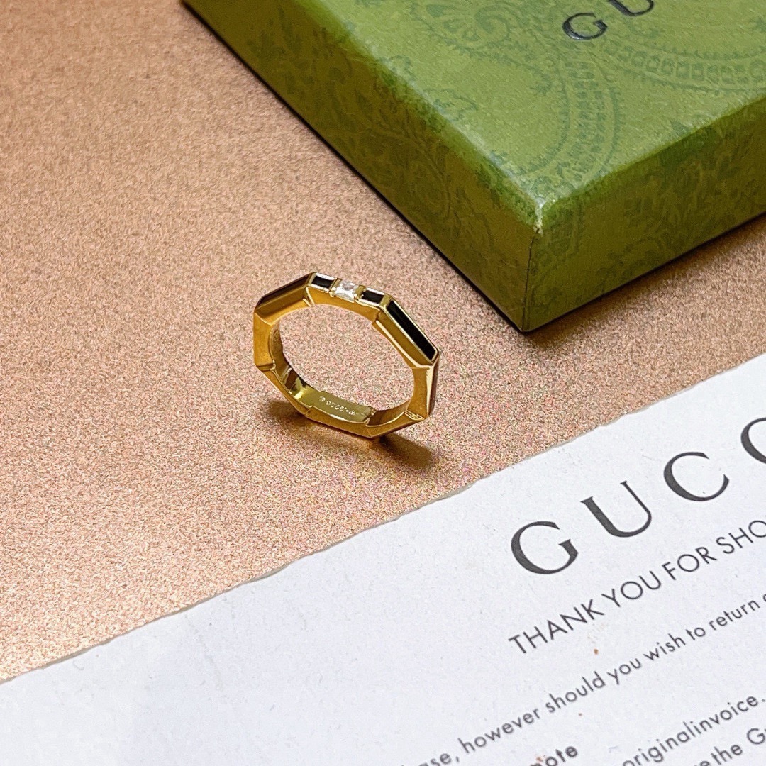 Gucci 𝐆𝐮𝐜𝐜𝐢古驰戒指最新款款式档次更高 Anger Forest系列双G纯手工制作工艺 古驰戒指