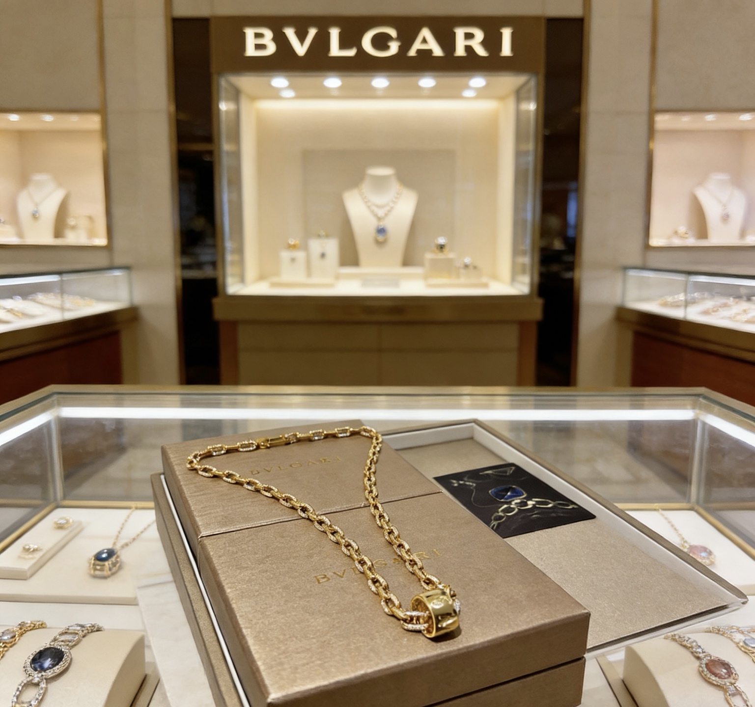 Bvlgari 整条镶嵌工艺宝格丽项链V金材质 BVLGARI宝格丽 DIVAS‘ DREAM 系列 品相完美