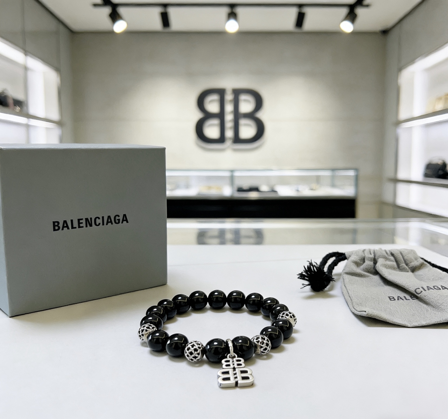 Balenciaga 精工版本天然虎眼石巴黎世家手链