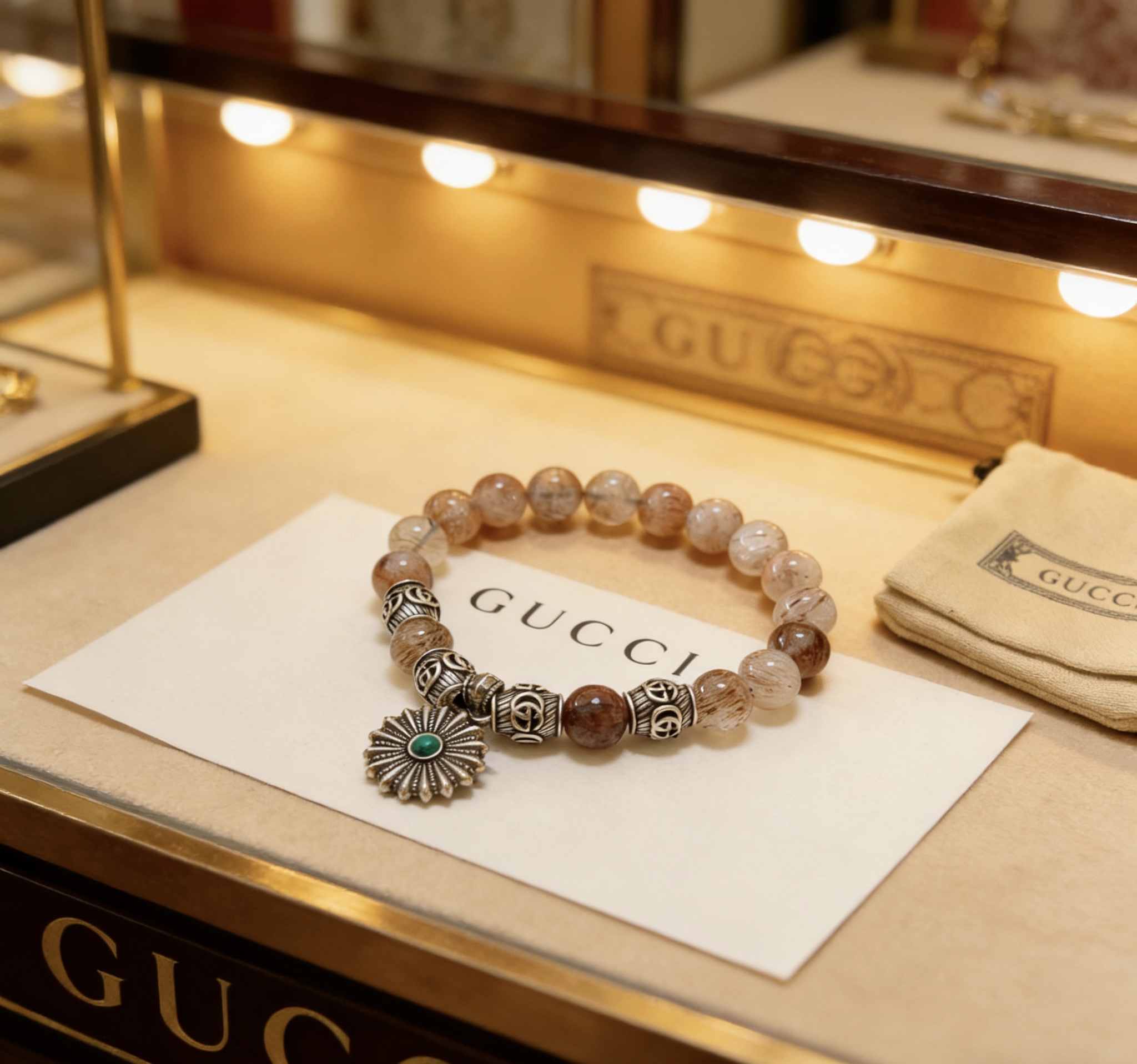 Gucci 新品发布𝐆𝐮𝐜𝐜𝐢古驰手链 最新款天然紫发晶手链档次更高 Anger Forest系列双g手链