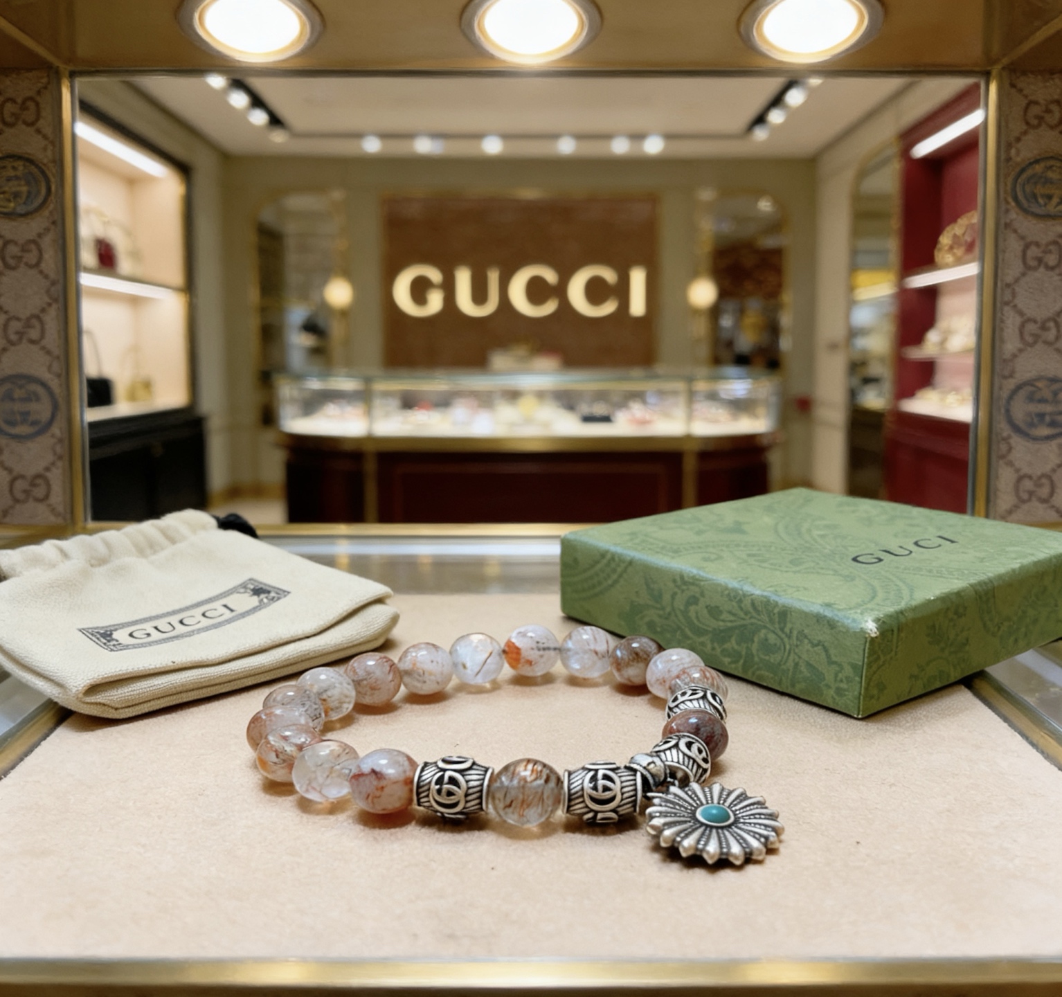 Gucci 新品发布𝐆𝐮𝐜𝐜𝐢古驰手链 最新款天然紫发晶手链档次更高 Anger Forest系列双g手链