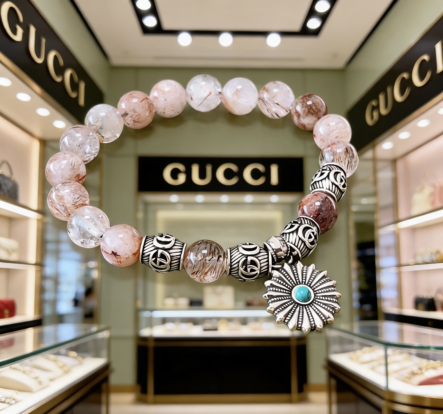 Gucci 新品发布𝐆𝐮𝐜𝐜𝐢古驰手链 最新款天然紫发晶手链档次更高 Anger Forest系列双g手链
