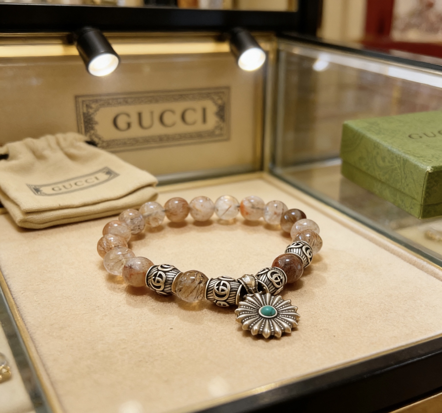 Gucci 新品发布𝐆𝐮𝐜𝐜𝐢古驰手链 最新款天然紫发晶手链档次更高 Anger Forest系列双g手链