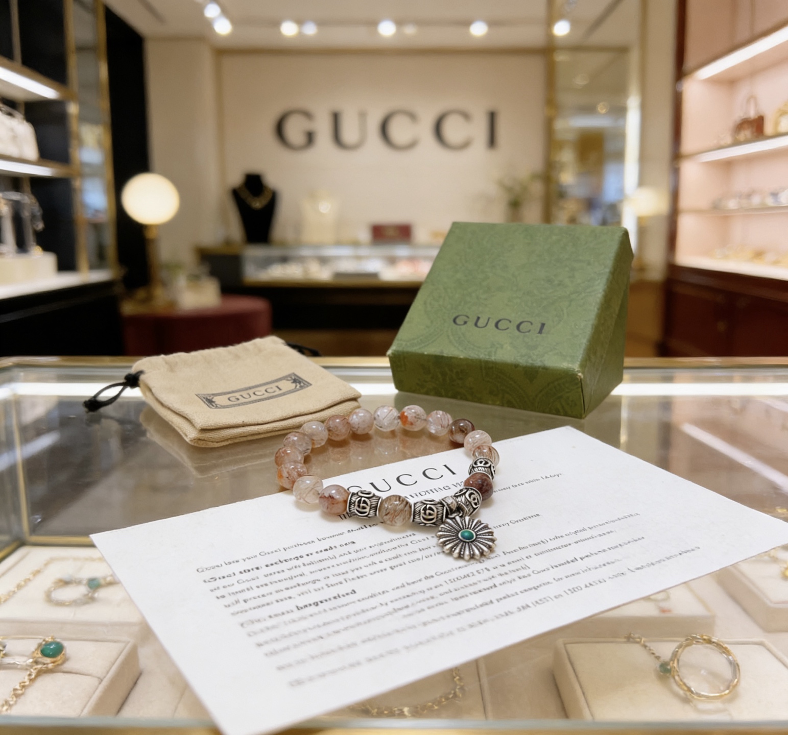 Gucci 新品发布𝐆𝐮𝐜𝐜𝐢古驰手链 最新款天然紫发晶手链档次更高 Anger Forest系列双g手链