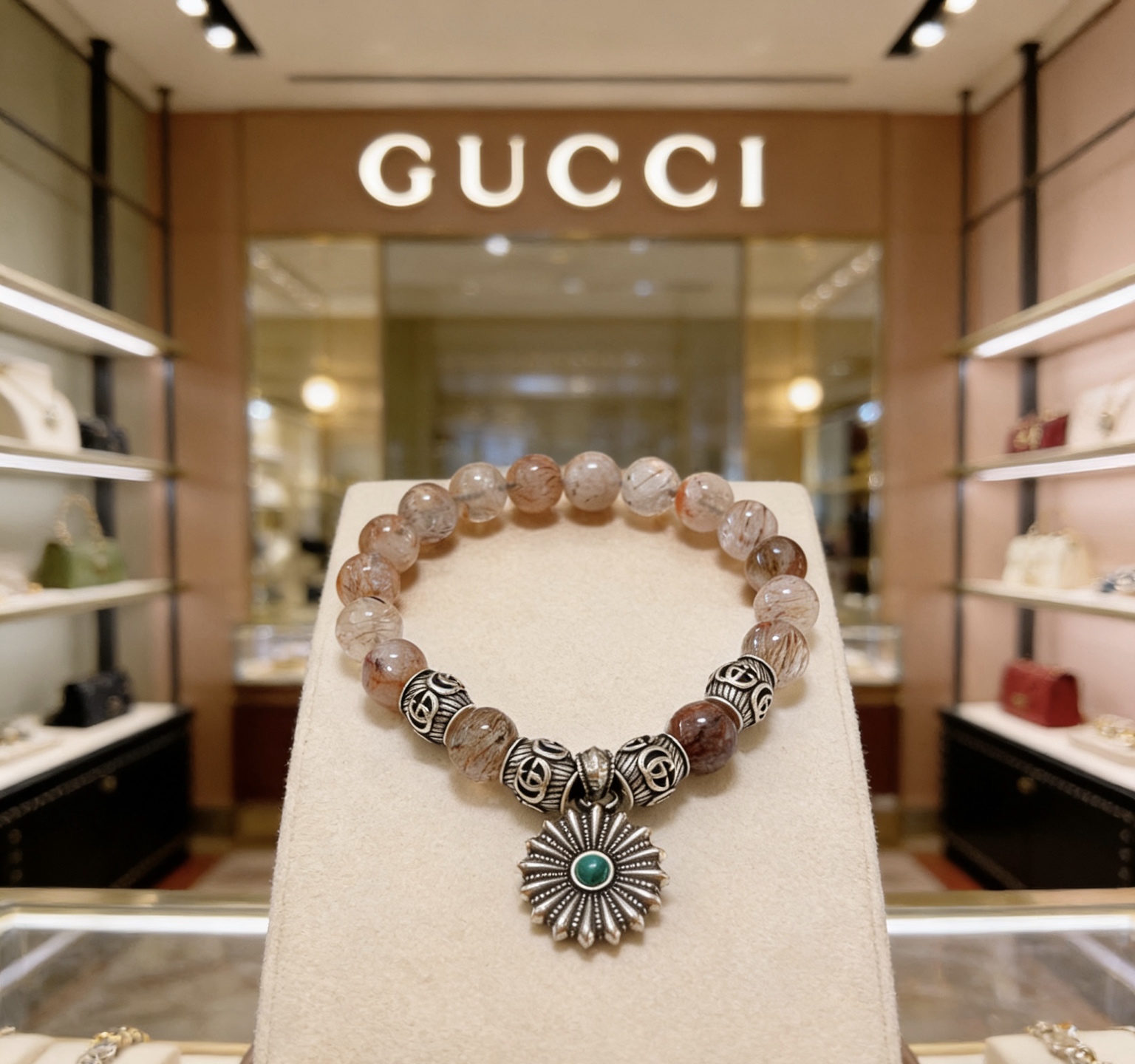 Gucci 新品发布𝐆𝐮𝐜𝐜𝐢古驰手链 最新款天然紫发晶手链档次更高 Anger Forest系列双g手链