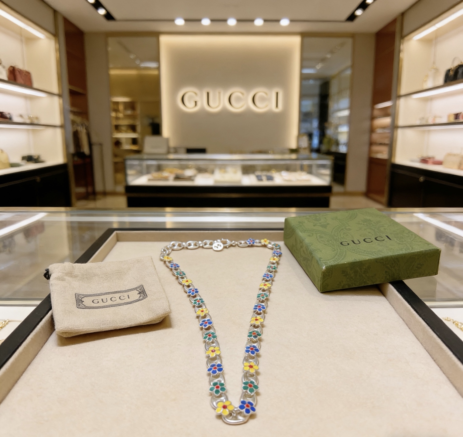 Gucci 𝐆𝐮𝐜𝐜𝐢古驰项链最新款法郎系列链条档次更高 Anger Forest系列双G古驰项链