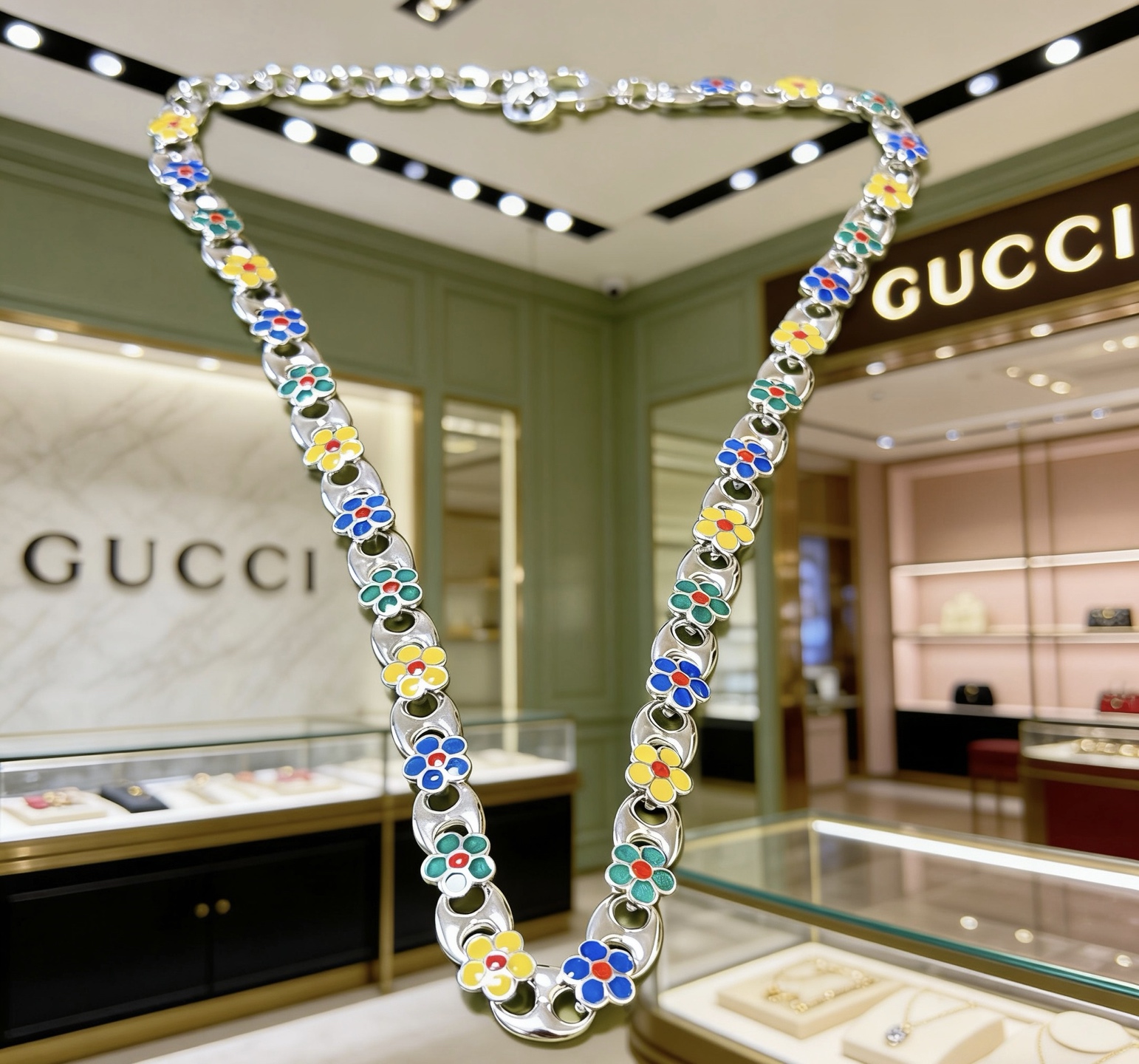 Gucci 𝐆𝐮𝐜𝐜𝐢古驰项链最新款法郎系列链条档次更高 Anger Forest系列双G古驰项链