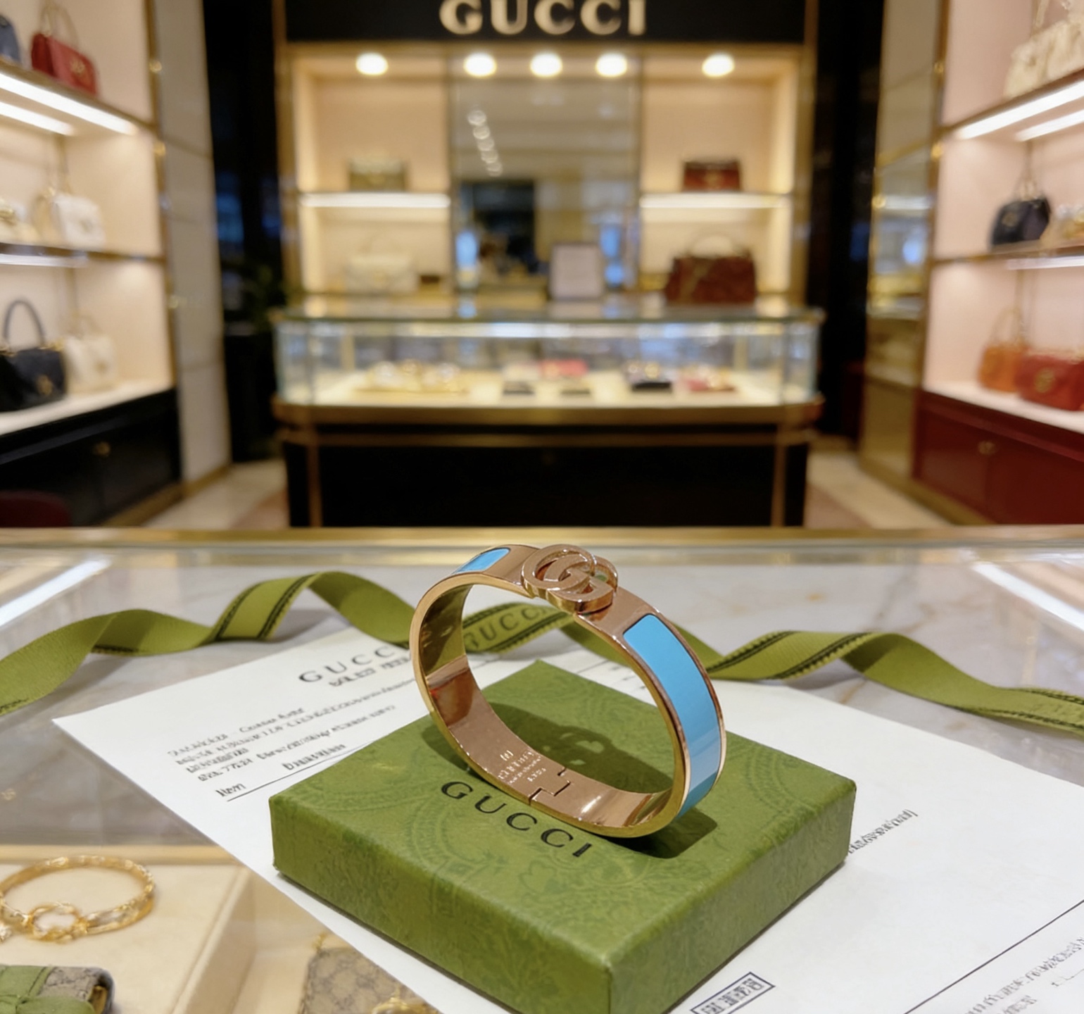 Gucci 𝐆𝐮𝐜𝐜𝐢古驰手镯手环纯手工打造最新款手镯档次更高 Anger Forest系列双G 款系列古驰手环
