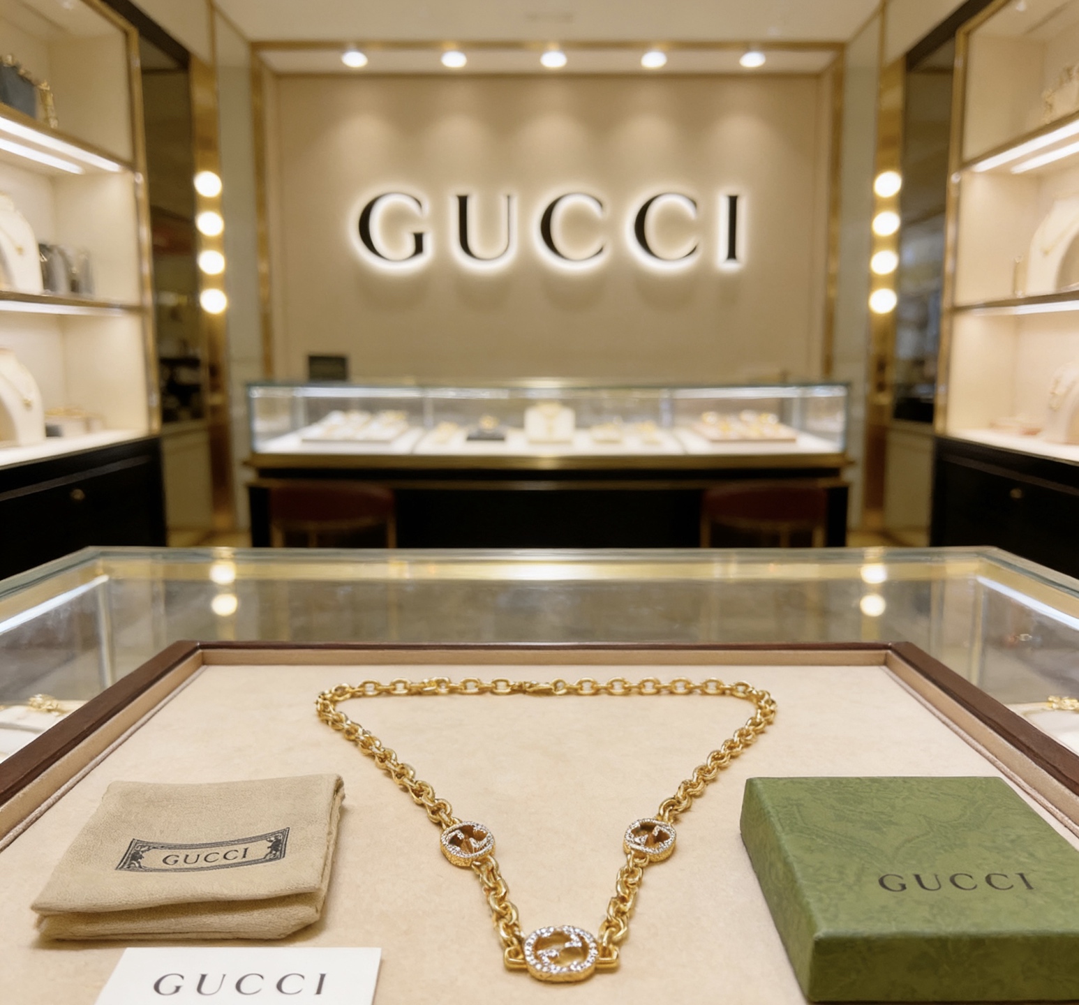 Gucci 𝐆𝐮𝐜𝐜𝐢古驰项链最新款链条档次更高 Anger Forest系列双G古驰项链
