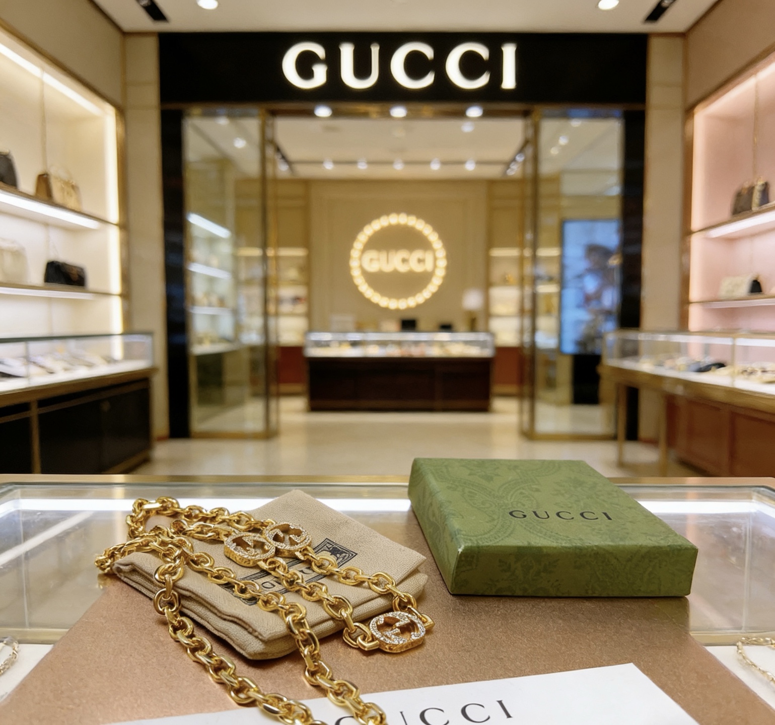 Gucci 𝐆𝐮𝐜𝐜𝐢古驰项链最新款链条档次更高 Anger Forest系列双G古驰项链