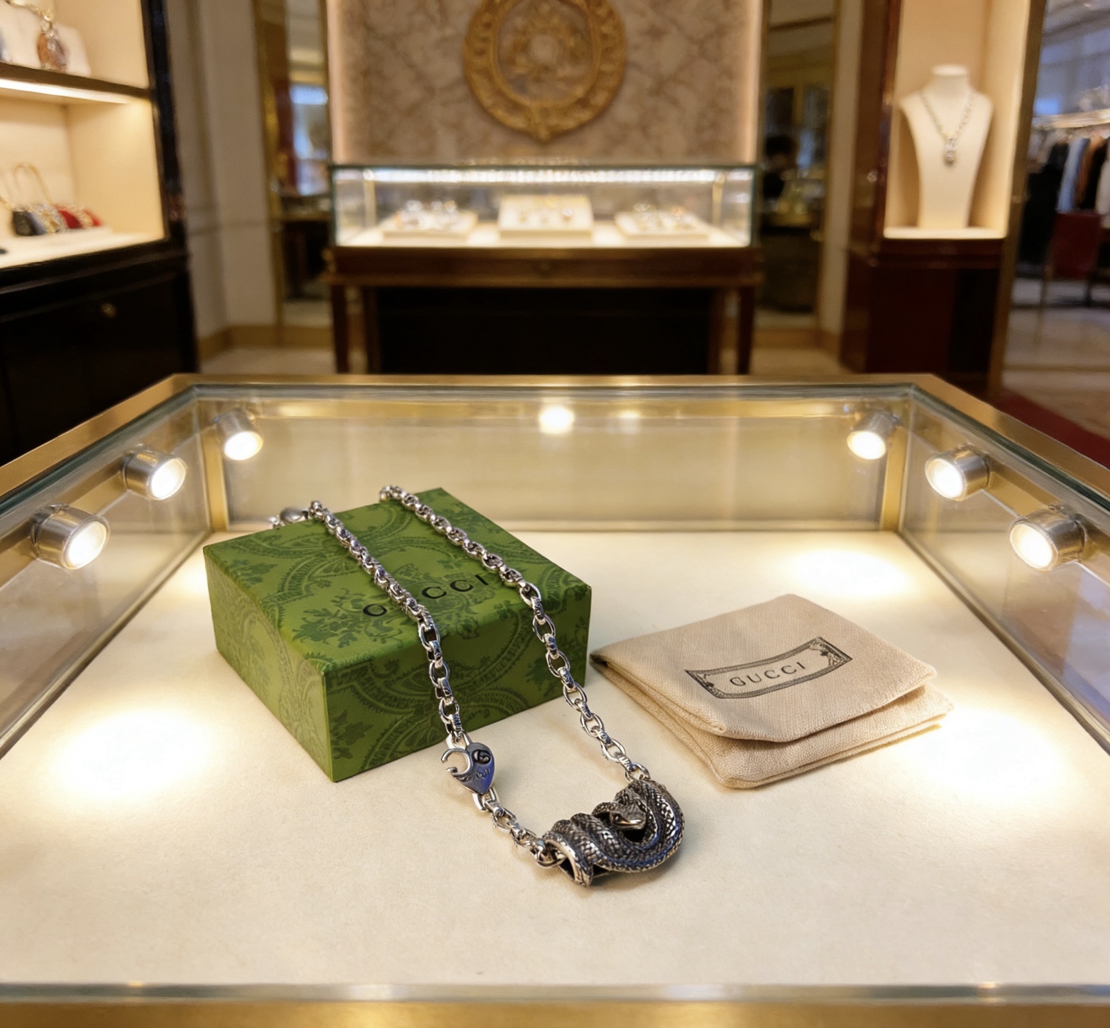 Gucci 𝐆𝐮𝐜𝐜𝐢古驰项链最新款链条档次更高 Anger Forest系列双G 款项链系列古驰项链