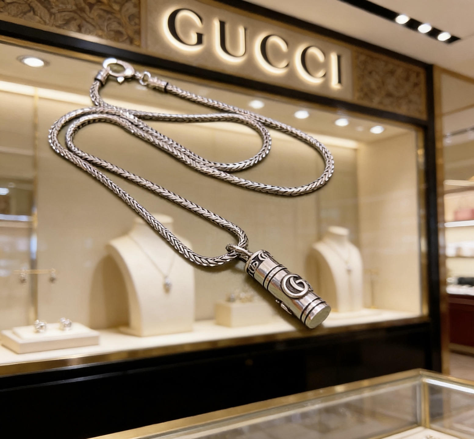 Gucci 𝐆𝐮𝐜𝐜𝐢古驰项链最新款链条档次更高 Anger Forest系列双G 款项链系列 银项链