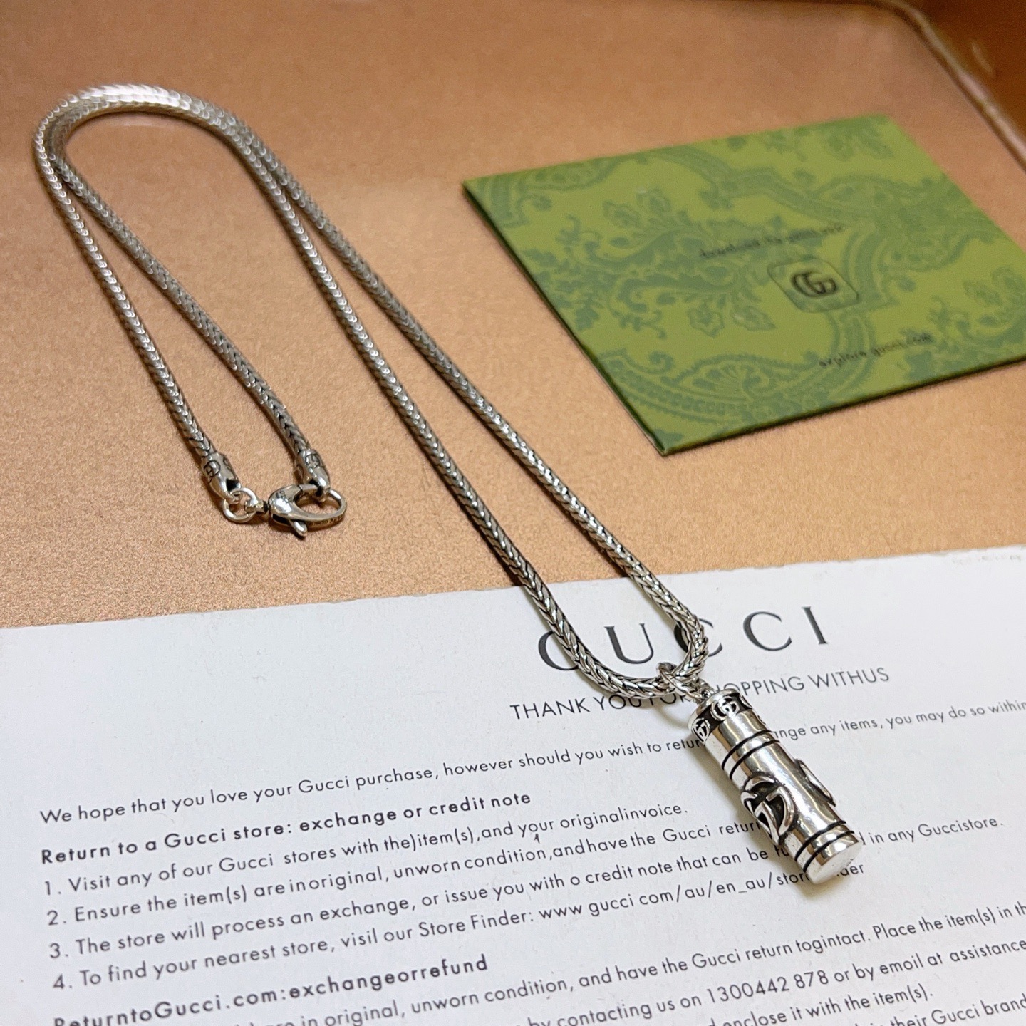 Gucci 𝐆𝐮𝐜𝐜𝐢古驰项链最新款链条档次更高 Anger Forest系列双G 款项链系列 银项链