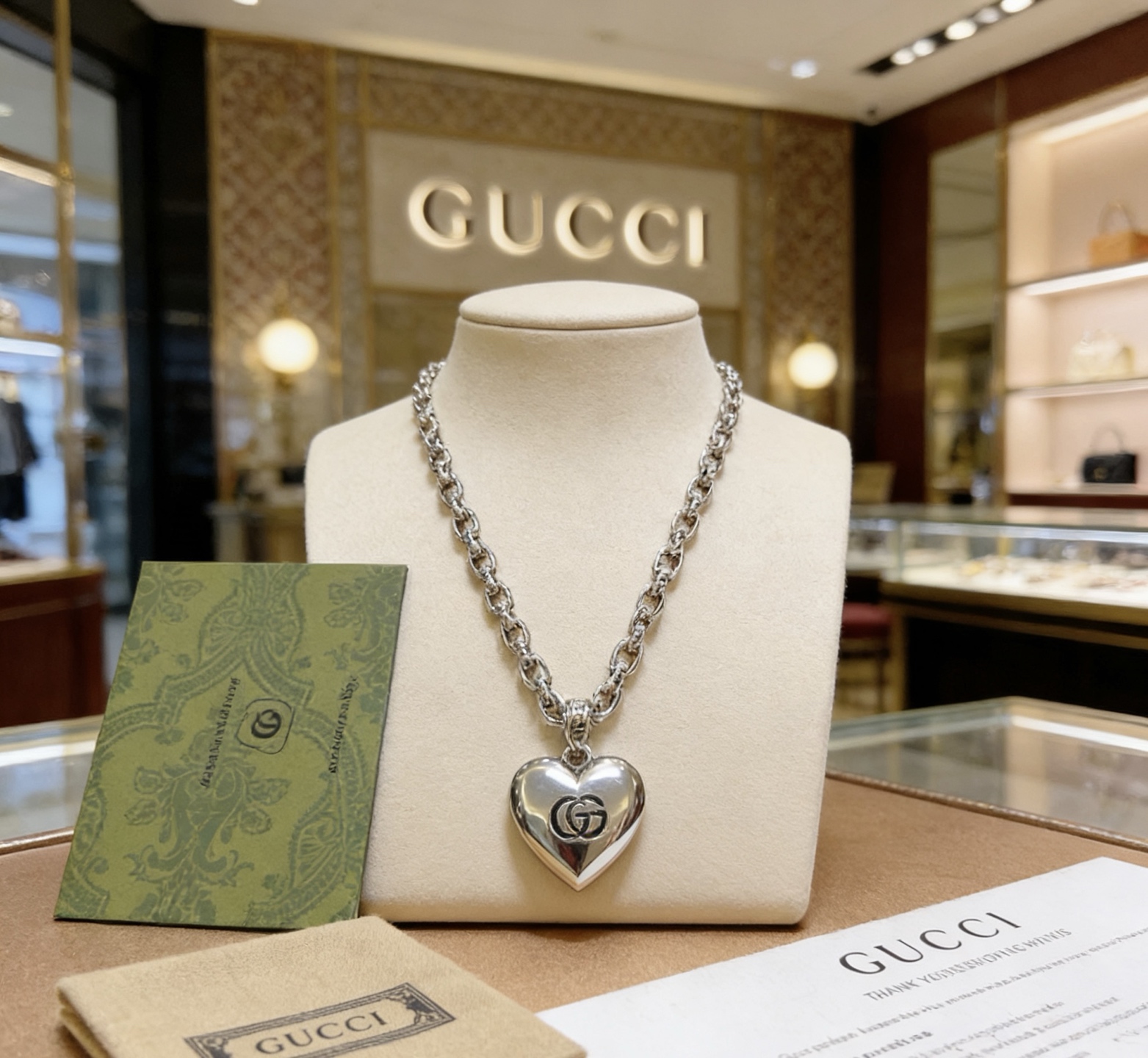 Gucci 𝐆𝐮𝐜𝐜𝐢古驰项链最新款链条档次更高 Anger Forest系列双G 款项链系列 银项链