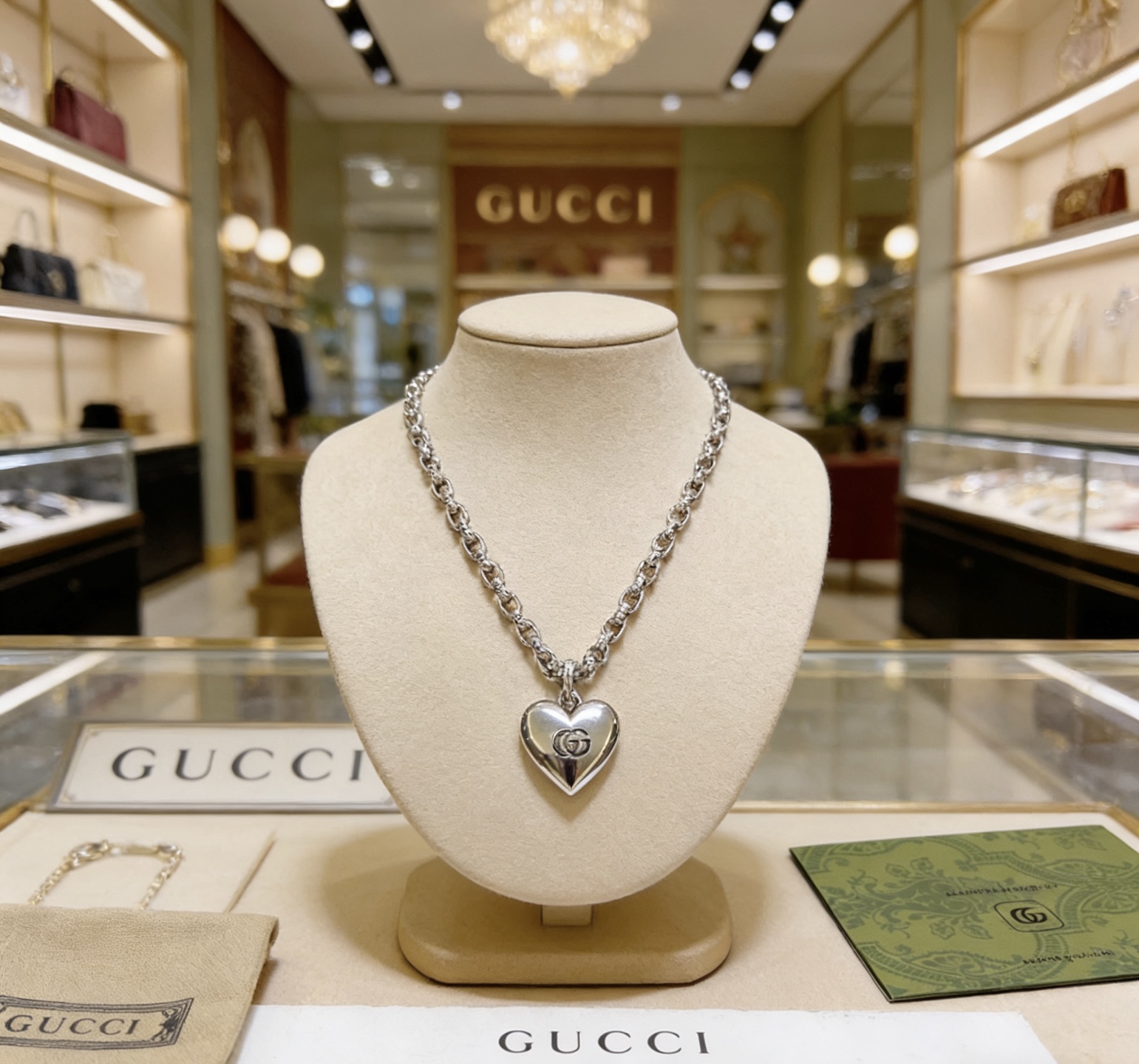 Gucci 𝐆𝐮𝐜𝐜𝐢古驰项链最新款链条档次更高 Anger Forest系列双G 款项链系列 银项链