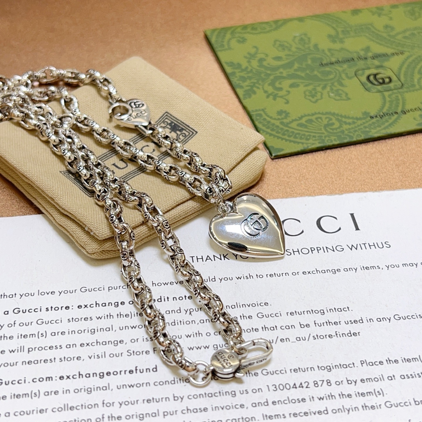 Gucci 𝐆𝐮𝐜𝐜𝐢古驰项链最新款链条档次更高 Anger Forest系列双G 款项链系列 银项链