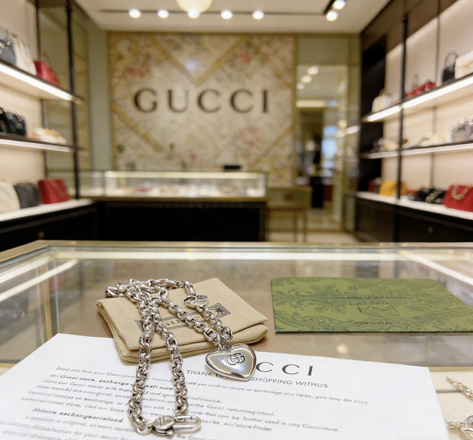 Gucci 𝐆𝐮𝐜𝐜𝐢古驰项链最新款链条档次更高 Anger Forest系列双G 款项链系列 银项链