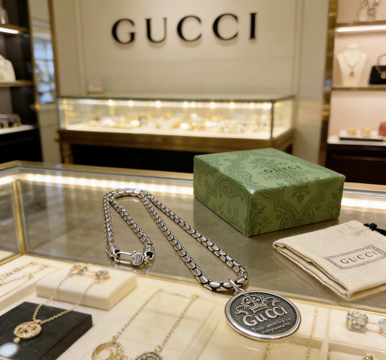 Gucci 新品发布 𝐆𝐮𝐜𝐜𝐢古驰项链最新款链条档次更高 Anger Forest系列双G古驰项链独特气质项链